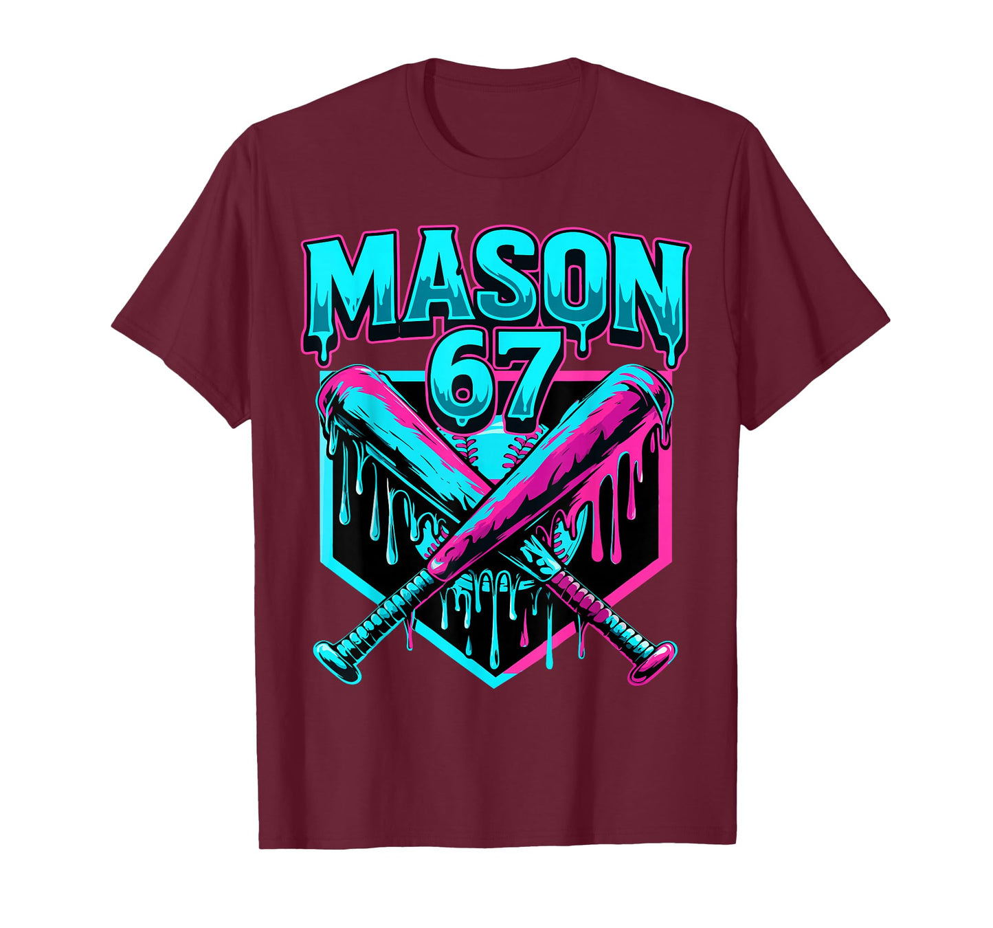 Mason 67 Funny Ice Cream Drip Baseball Meme Graphics T-Shirt