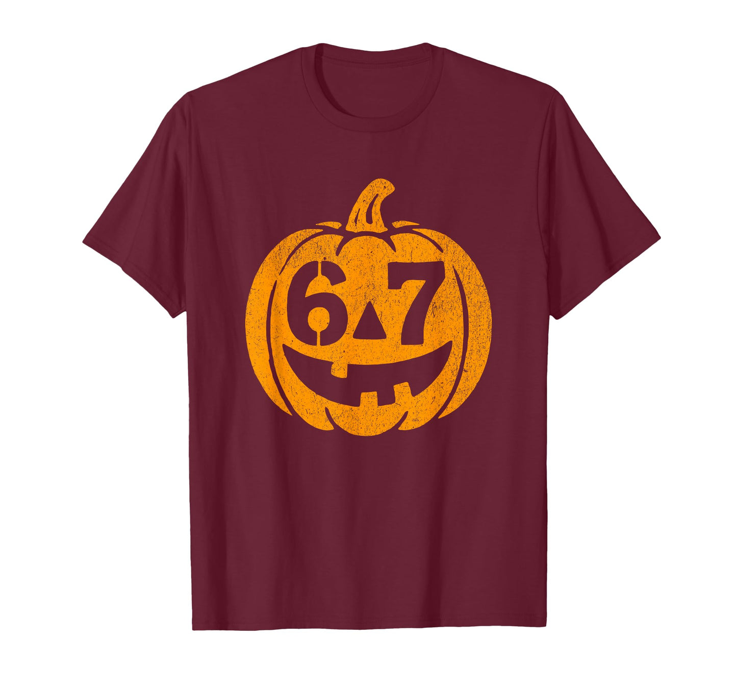 Halloween Jack O Lantern Funny Six Seven Meme T-Shirt