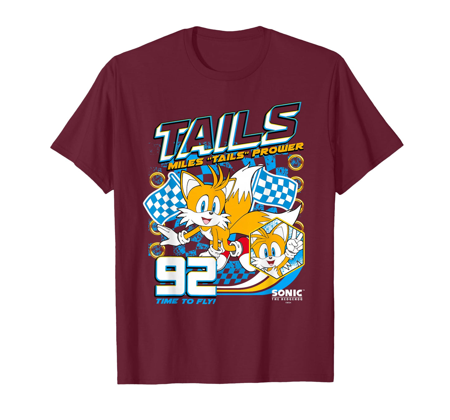 Sonic The Hedgehog Miles 'Tails' Prower 92 Racing Poster T-Shirt