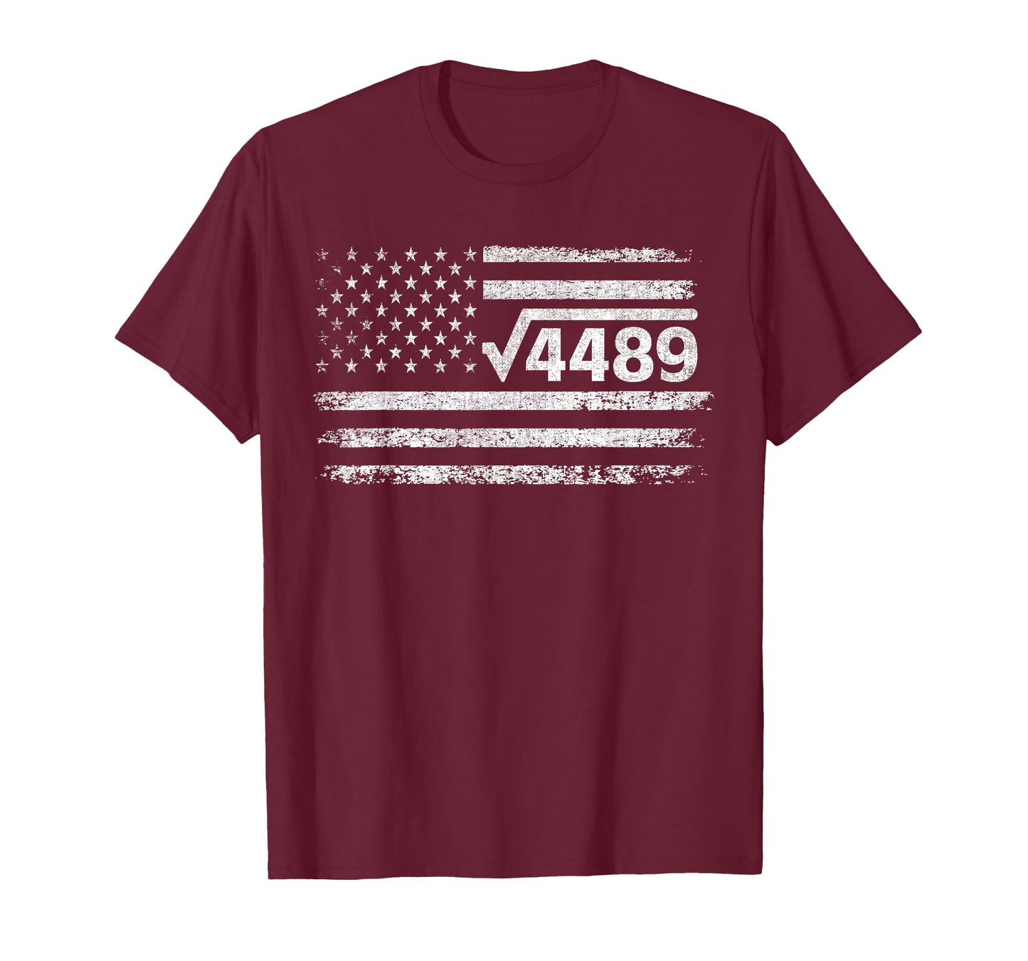 Square Root 4489 Slang Math Teacher Six Seven 6 7 USA Flag T-Shirt