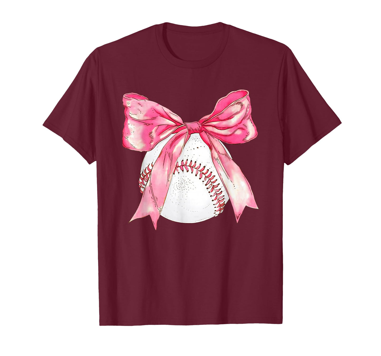 Baseball Mom Coquette Pink Bow Mothers Day Baseball Mama T-Shirt
