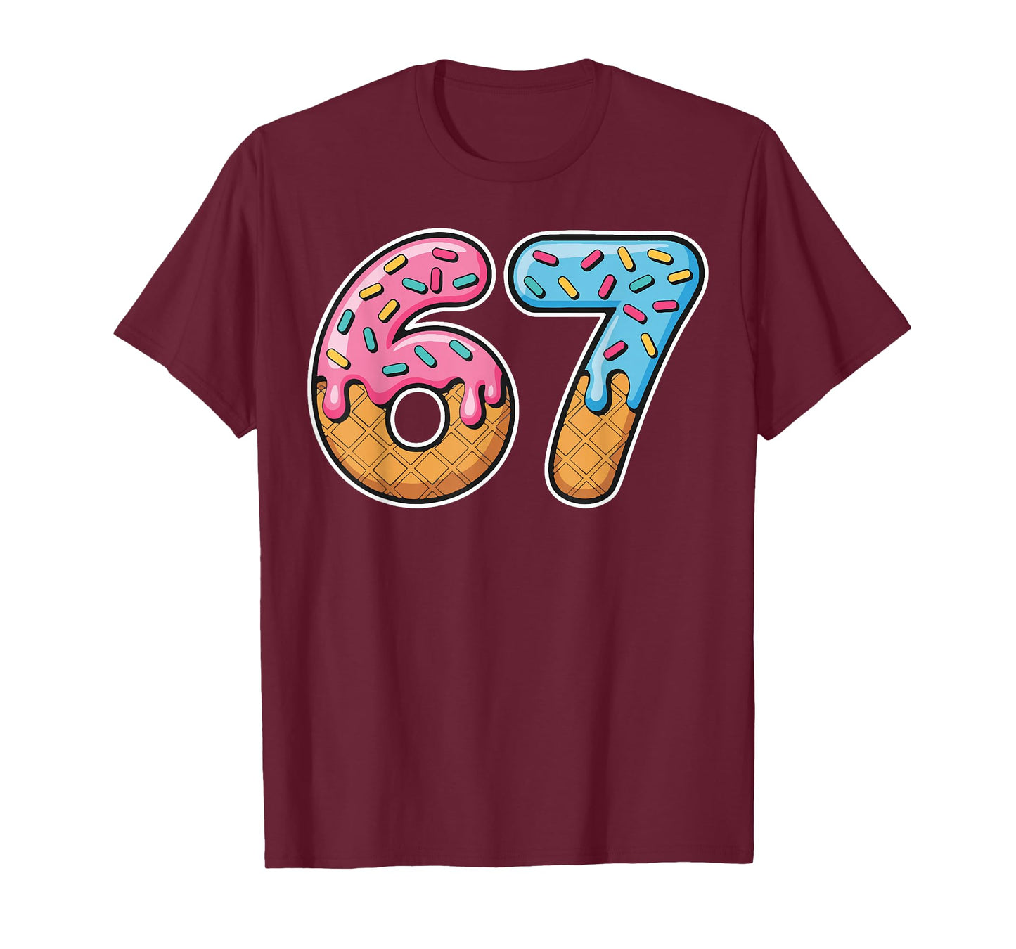 67 Ice Cream Drip Meme Funny Six Seven Gen Alpha Slang T-Shirt