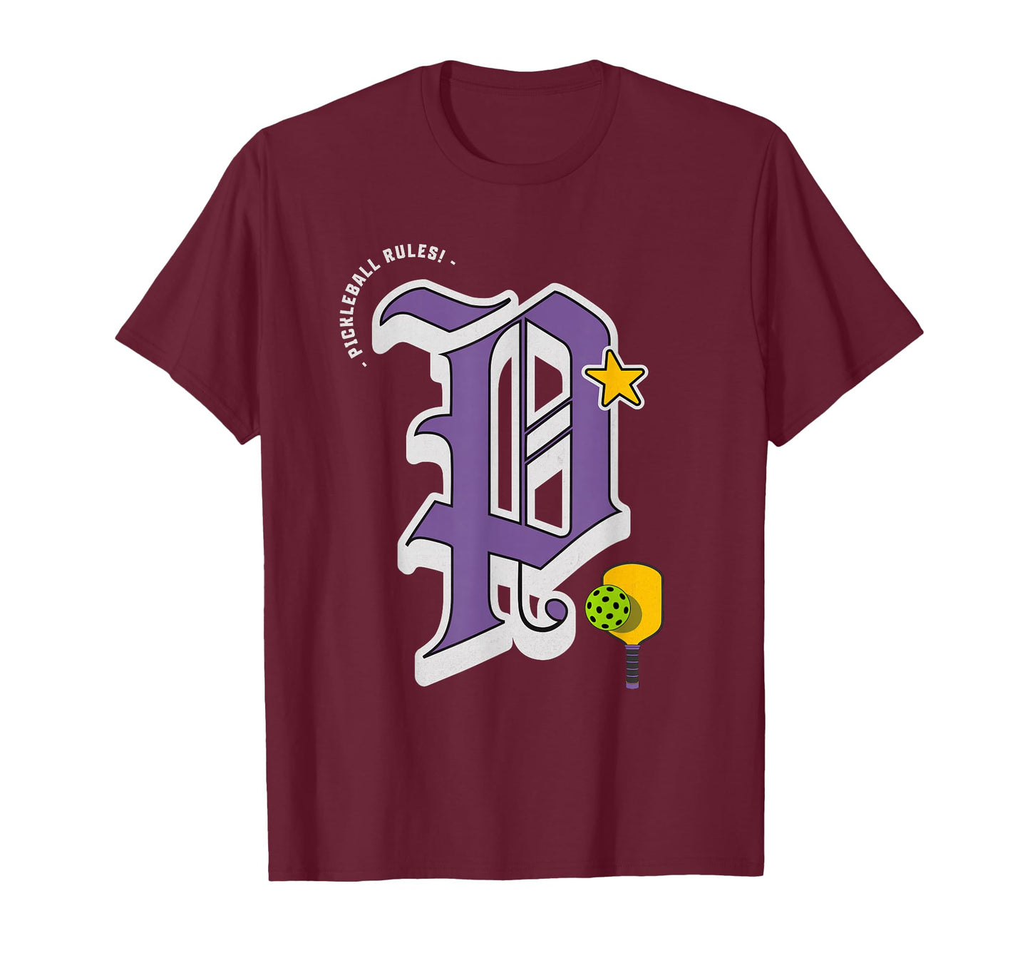 Word Art Paddle & Ball Funny Pickleball Fan T-Shirt