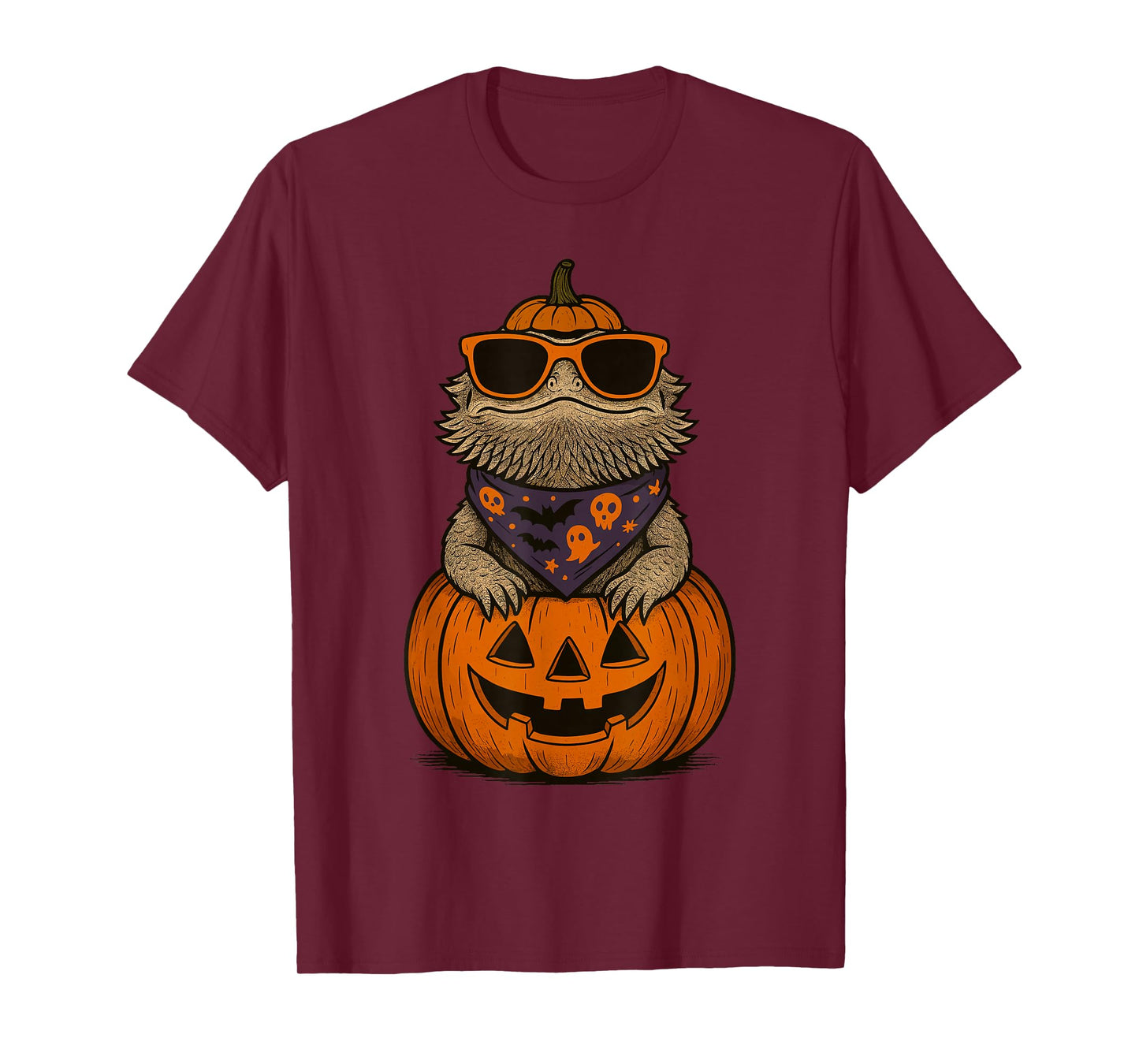 Spooky Bearded Dragon Pumpkin Halloween T-Shirt