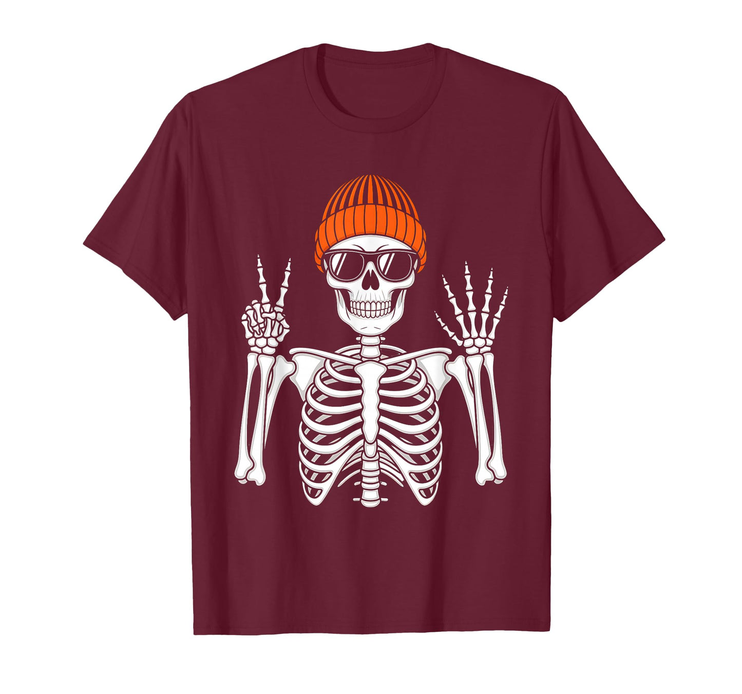 67 Halloween Skeleton Peace Sign Funny Meme Six Seven Boys T-Shirt