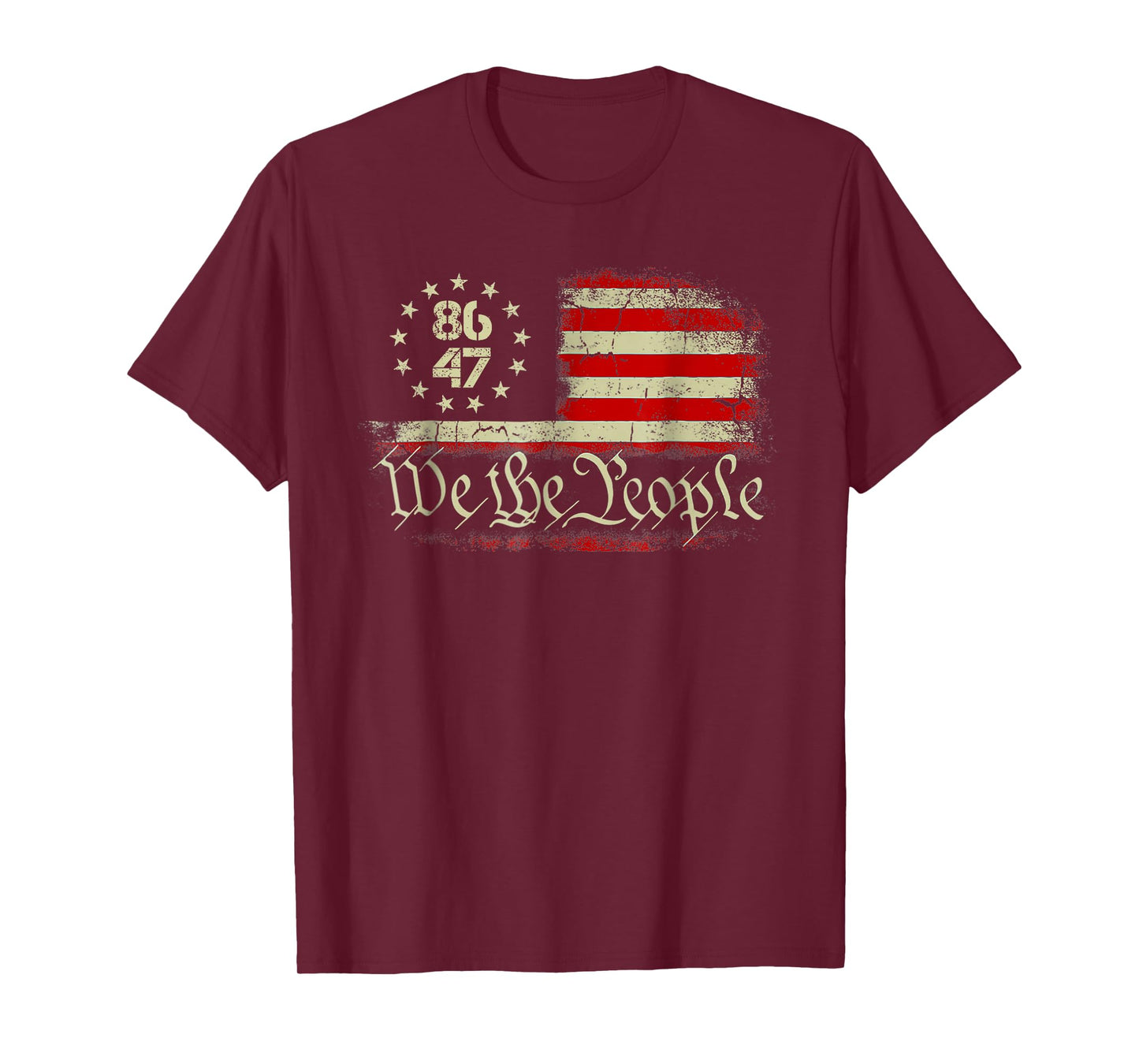 Anti Trump 8647 86 47 US Flag We The People Impeach 47 T-Shirt