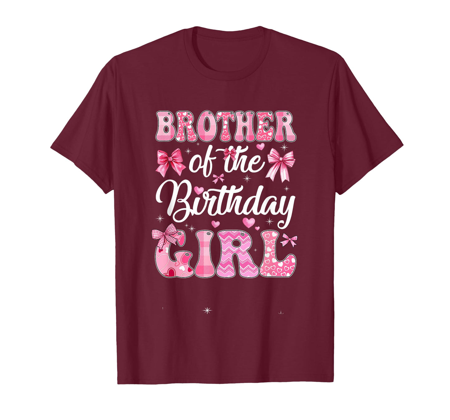 Brother Of The Birthday Girl Family Pink Coquette Bow T-Shirt