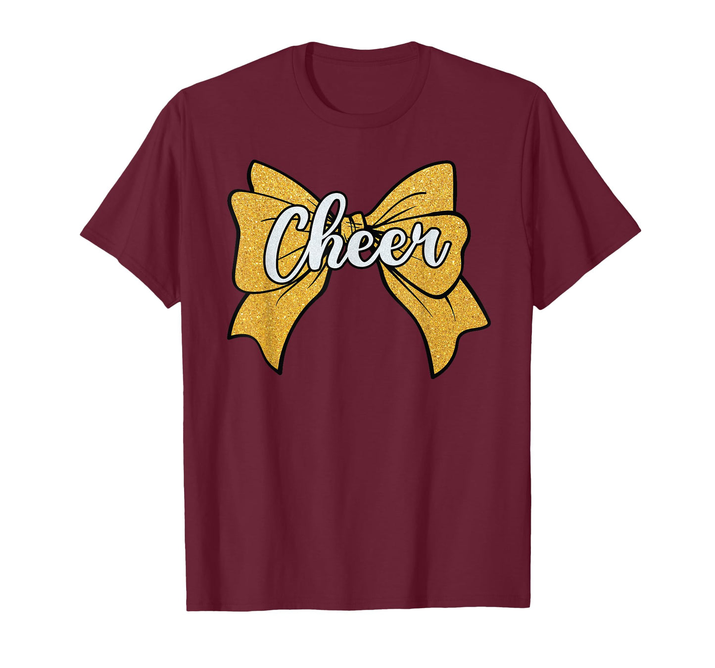 Coquette Cheer Bow Yellow Sport Cheerleader Cheerleading T-Shirt