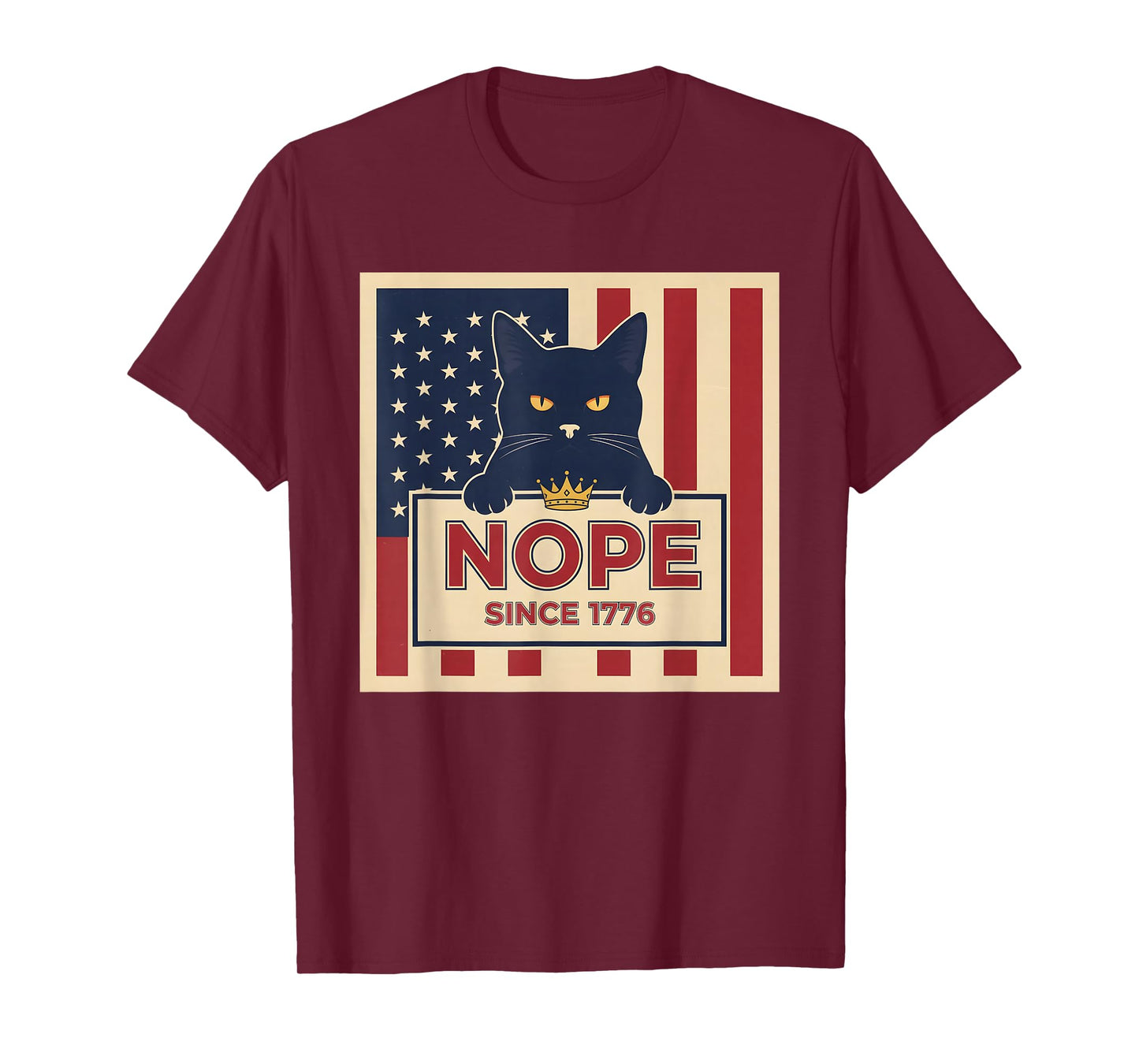 No Kings Nope Since 1776 Democracy Protest Cat Patriotic T-Shirt