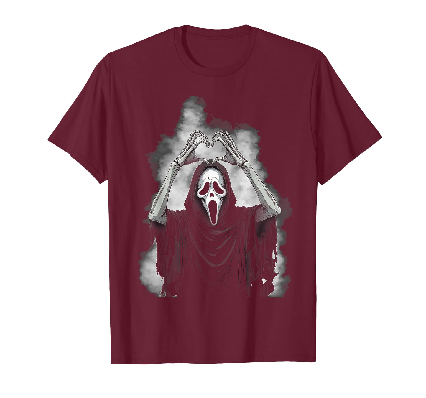 Halloween Scary Face Creepy Ghost Heart Hands Spooky Horror T-Shirt