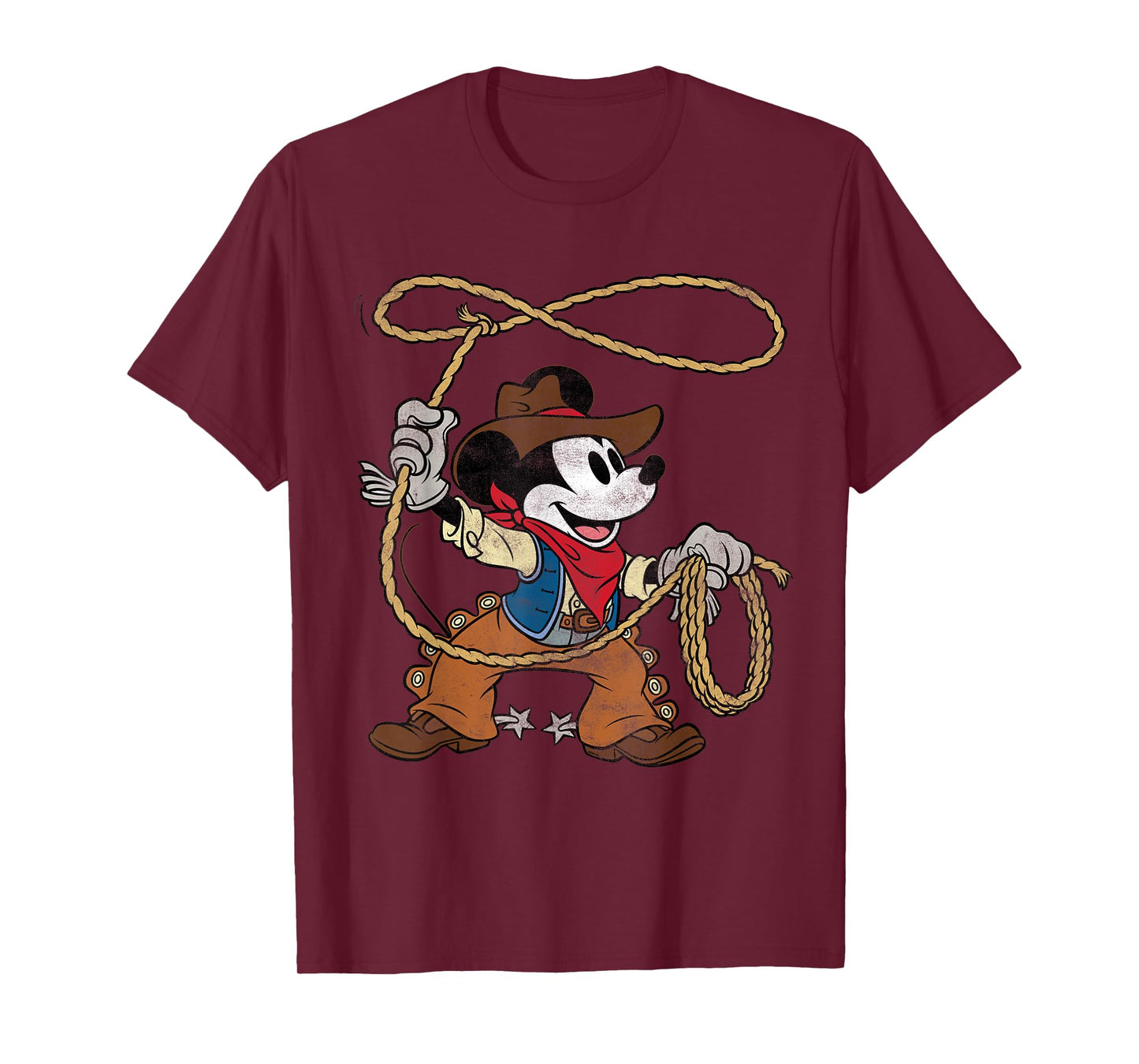 Disney Mickey Mouse Cowboy Costume Western Vintage Look T-Shirt