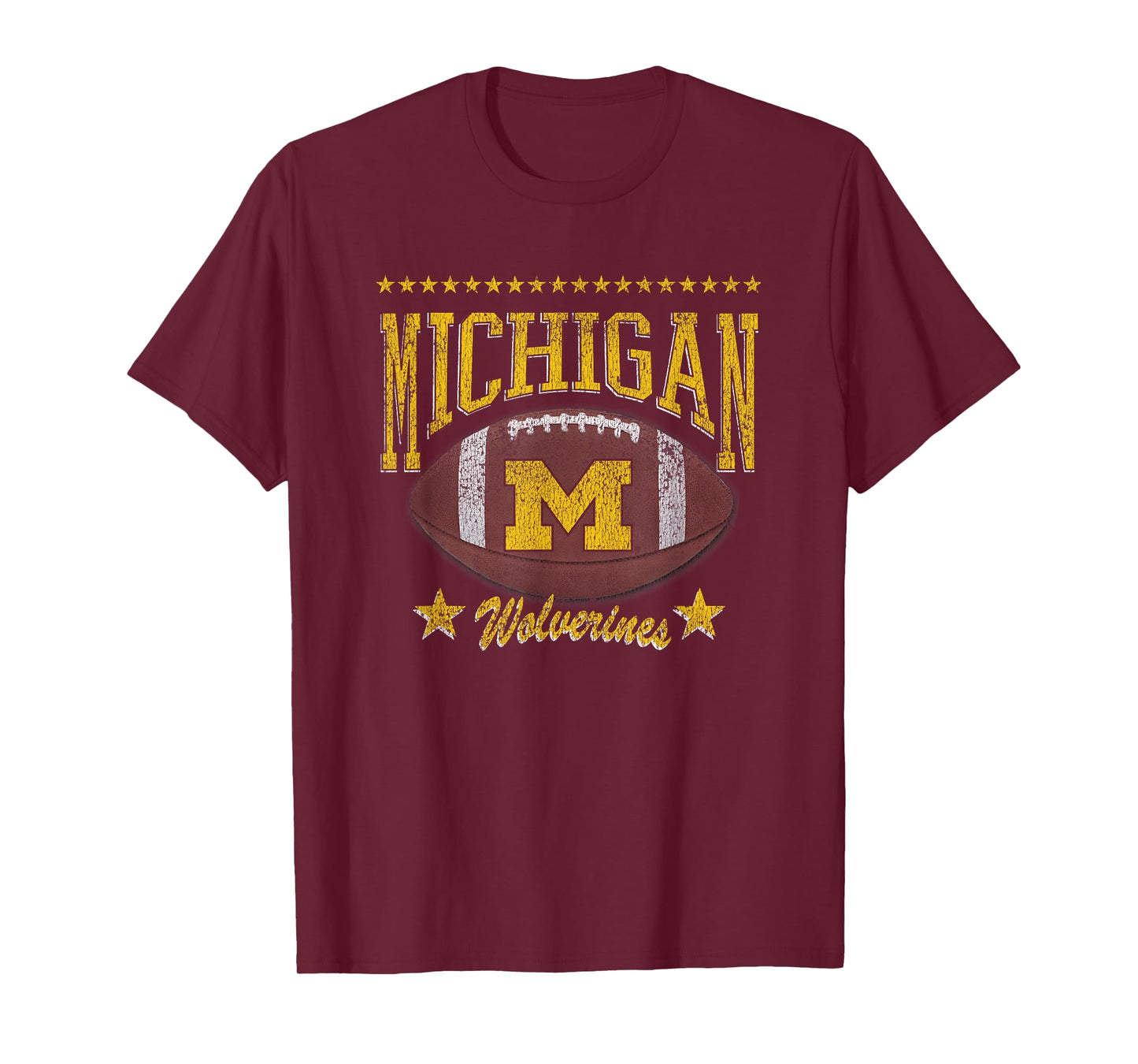 Michigan Wolverines Football Vintage Stars Navy T-Shirt