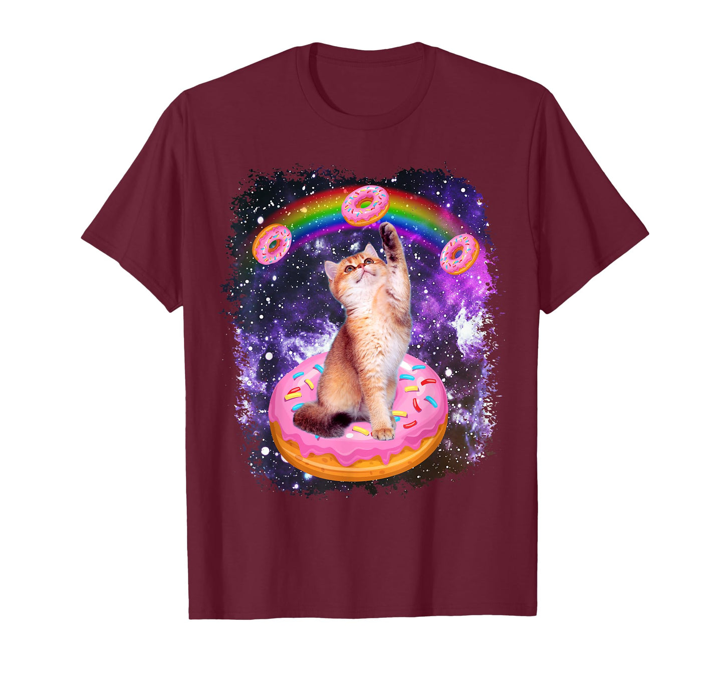 Space Cat Donut Rainbow Cat Galaxy Cute Kitty In Space T-Shirt