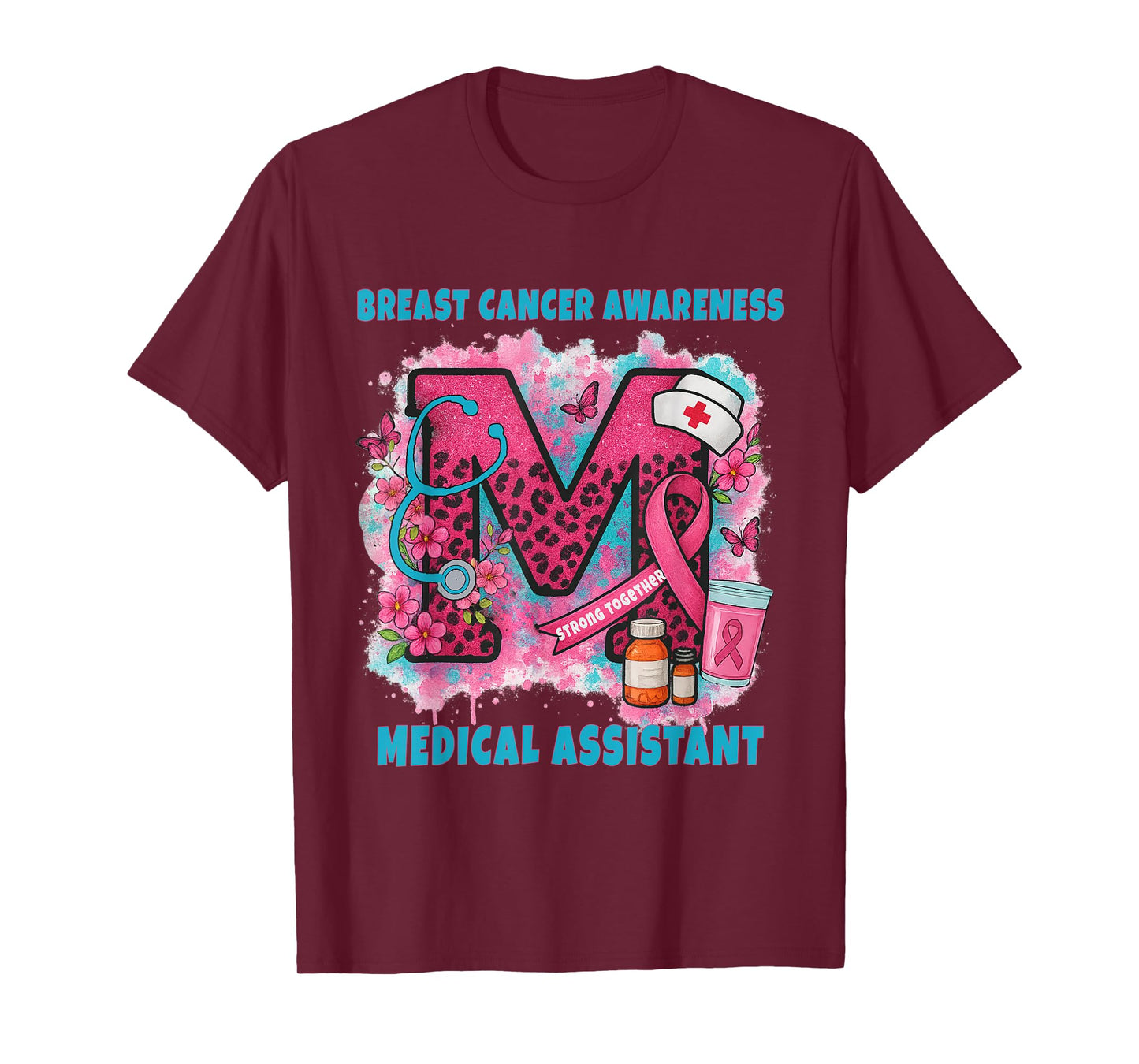 Medical Assistant Pink Ribbon Breast Cancer October T-Shirt