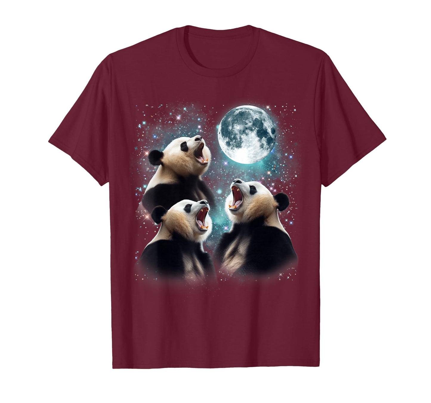 3 Panda Moon Howling Panda Head Funny For Men, Women, Kid T-Shirt