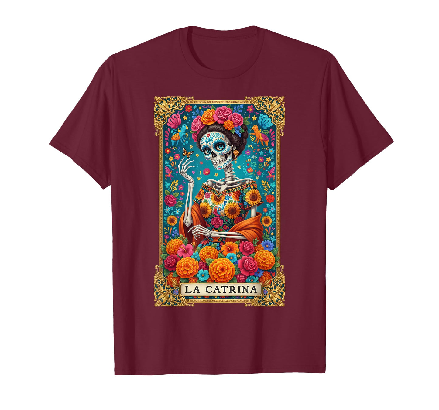 De Los Muertos La Catrina Day of The Dead Women Sugar Skull T-Shirt
