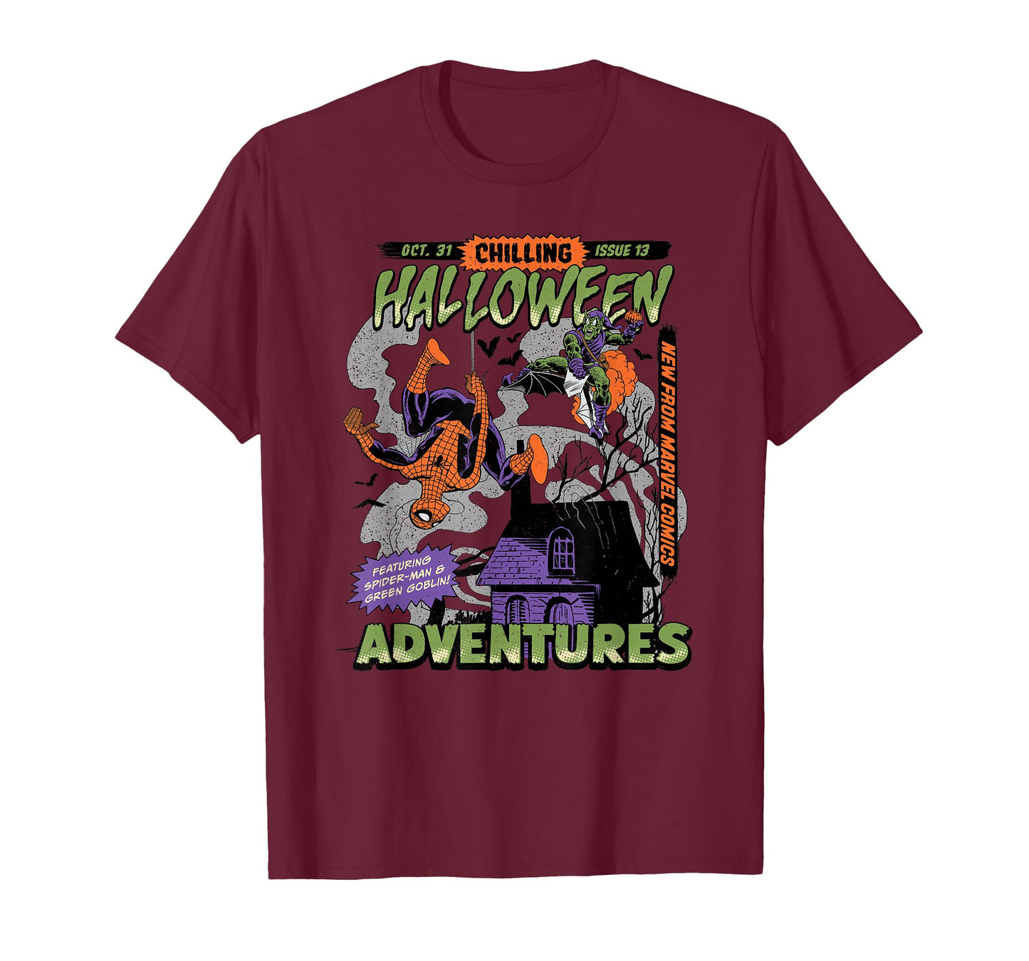 Marvel Halloween Spider-Man VS Green Goblin Vintage Comic T-Shirt