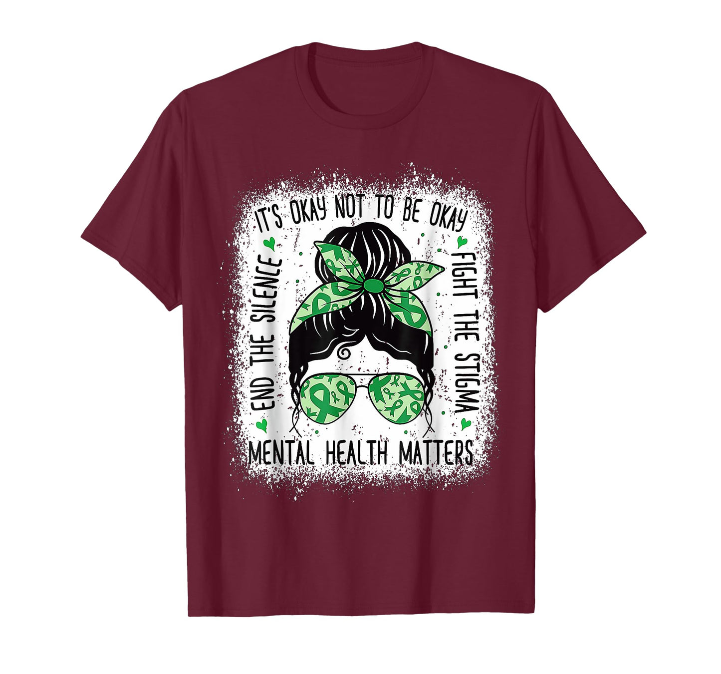 Mental Health Matters Messy Bun Mental Health Awareness T-Shirt
