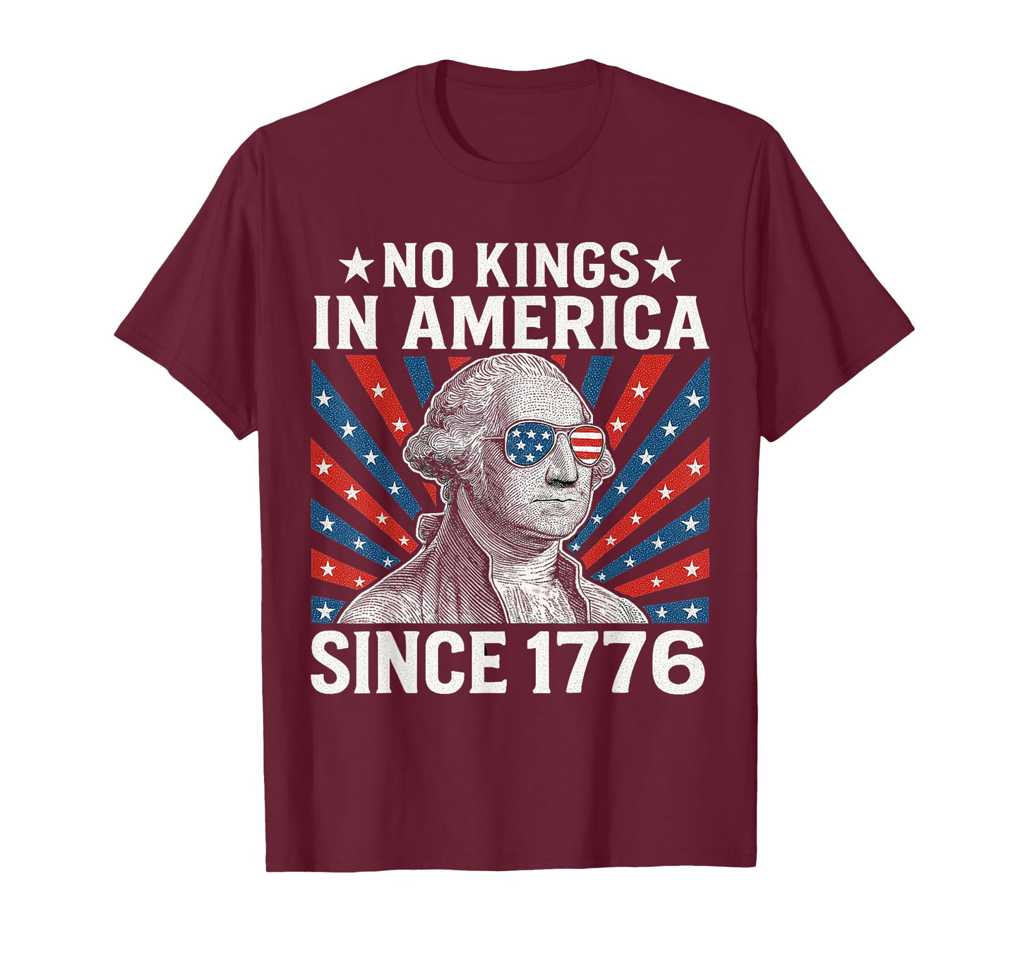 No Kings in America Since 1776 Vintage USA Flag T-Shirt