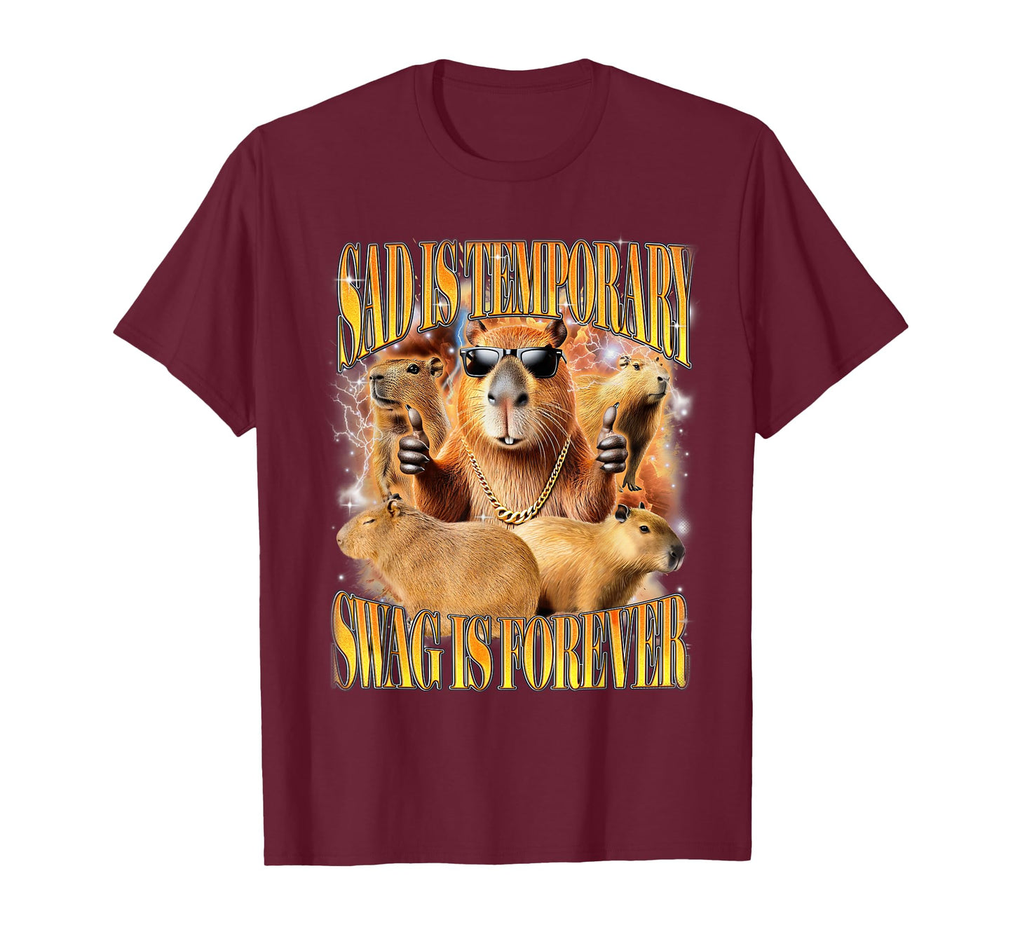 Funny Offensive inappropriate Capybara Meme Men Women T-Shirt