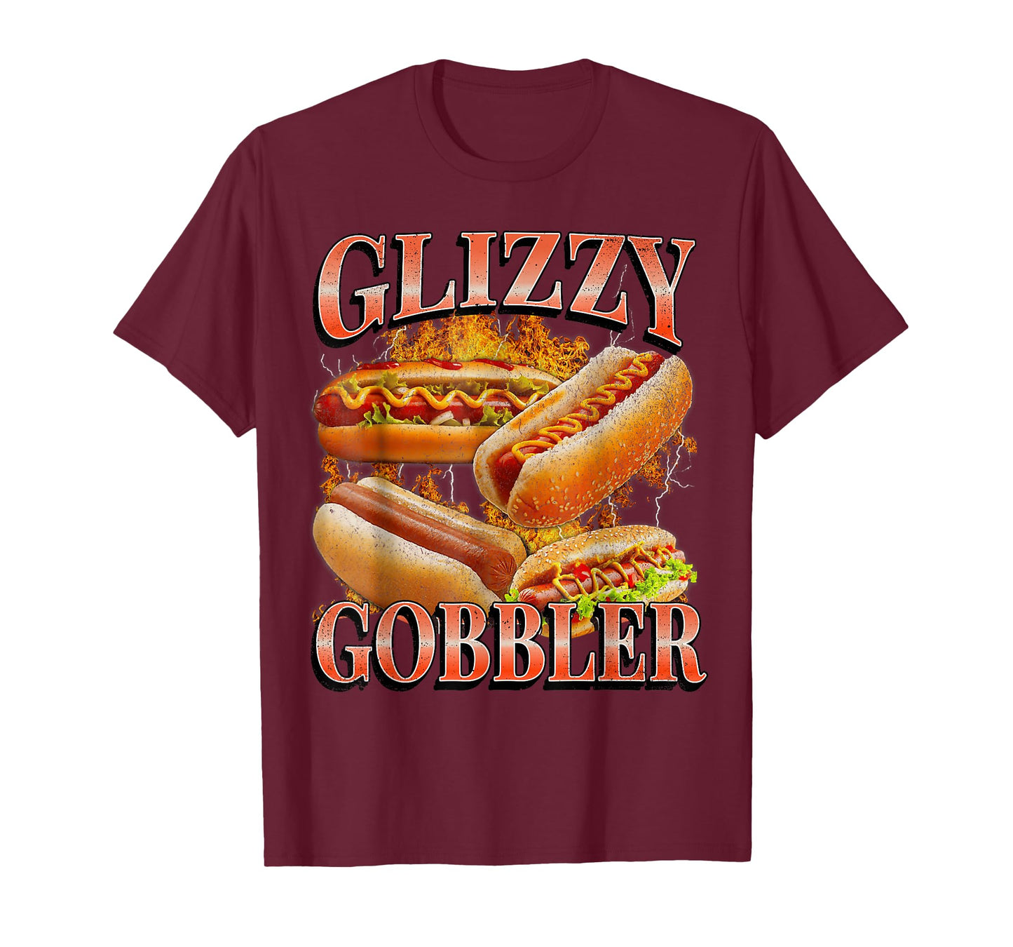 Glizzy Gobbler Funny Wiener Hot Dog Meme Bootleg Graphic T-Shirt