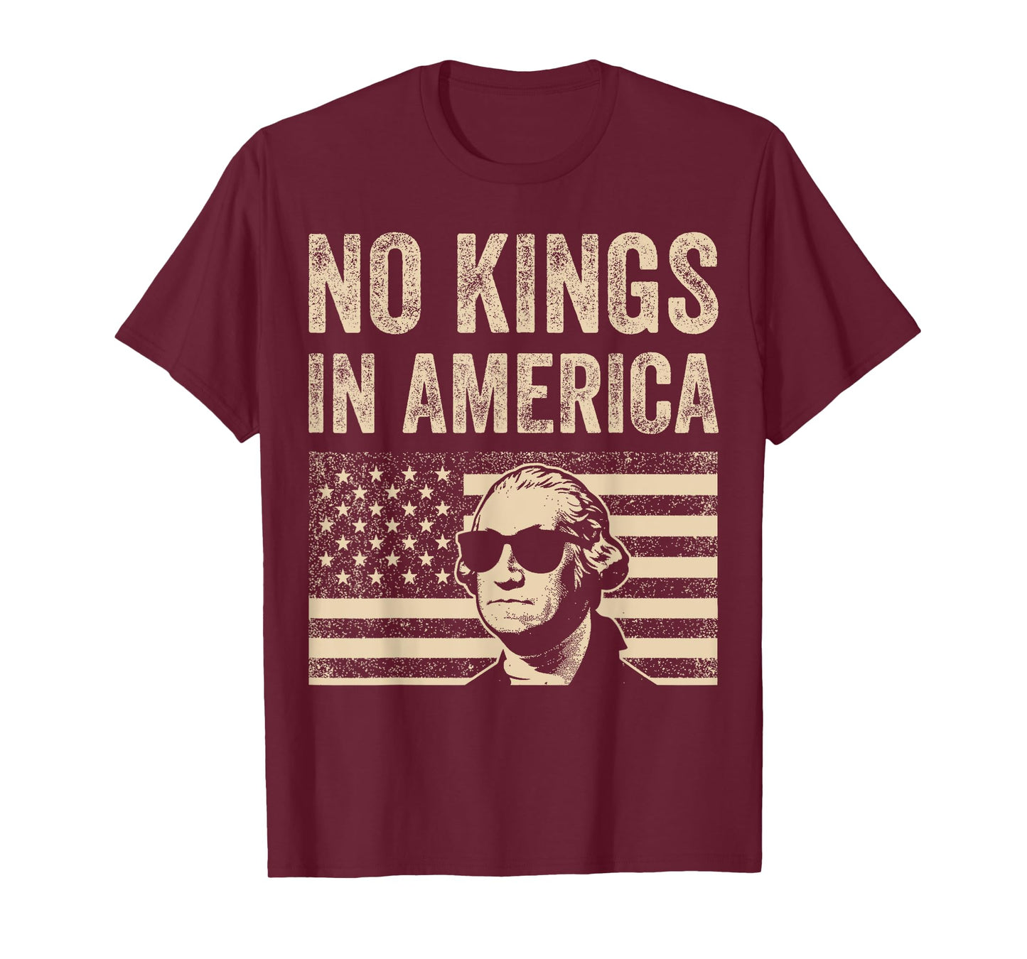 No Kings in America Flag - Protest Save Democracy T-Shirt