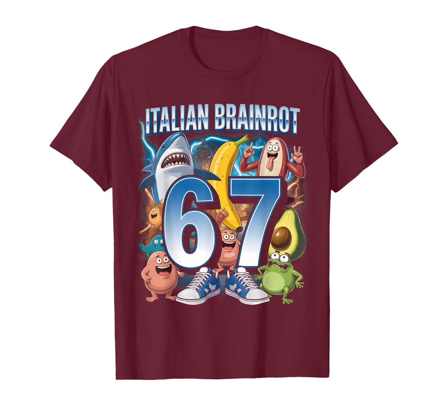 67 Brainrot Italian Meme Funny 67 Kids Costume Six Seven 6-7 T-Shirt