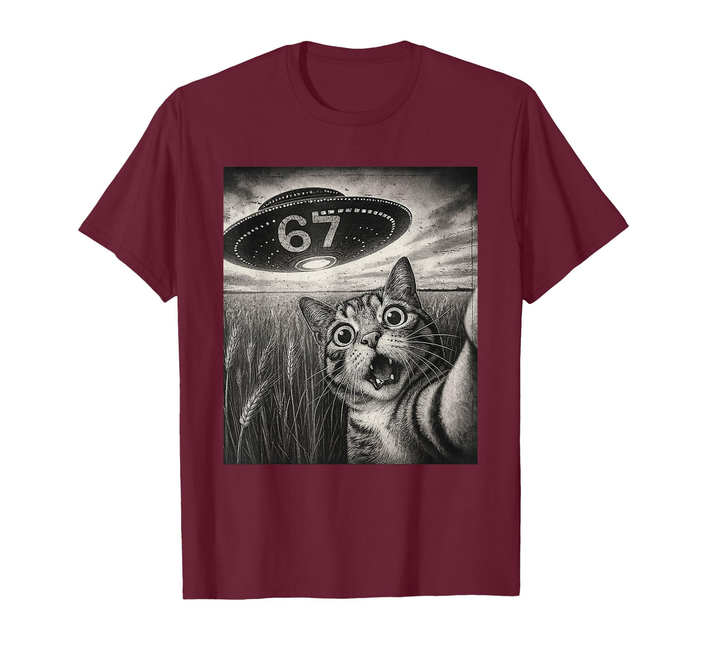 67 Meme Cat Selfie UFO T-Shirt