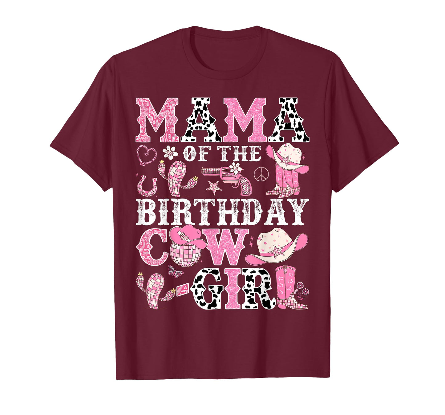 Mama Of The Birthday Cow-Girl Rodeo CowGirl Birthday T-Shirt