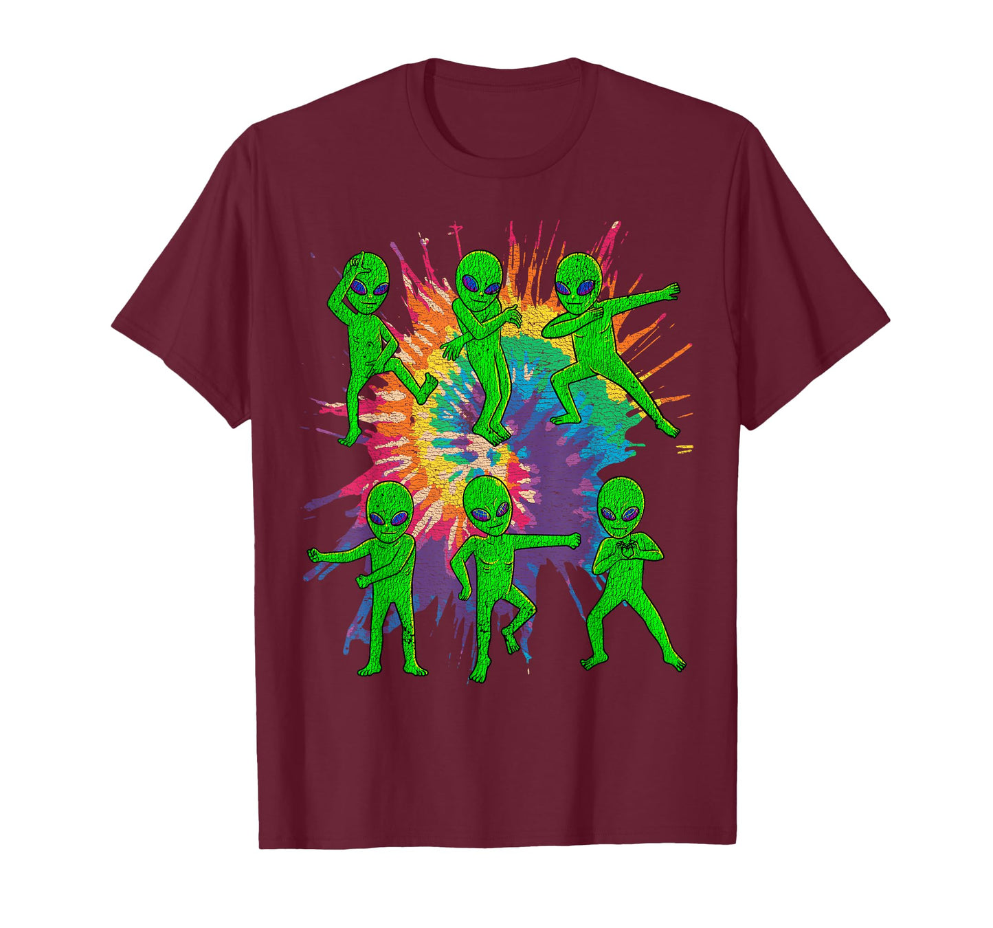 Dancing Alien Halloween Aliens Tie Dye Dance Kids Boys Girls T-Shirt