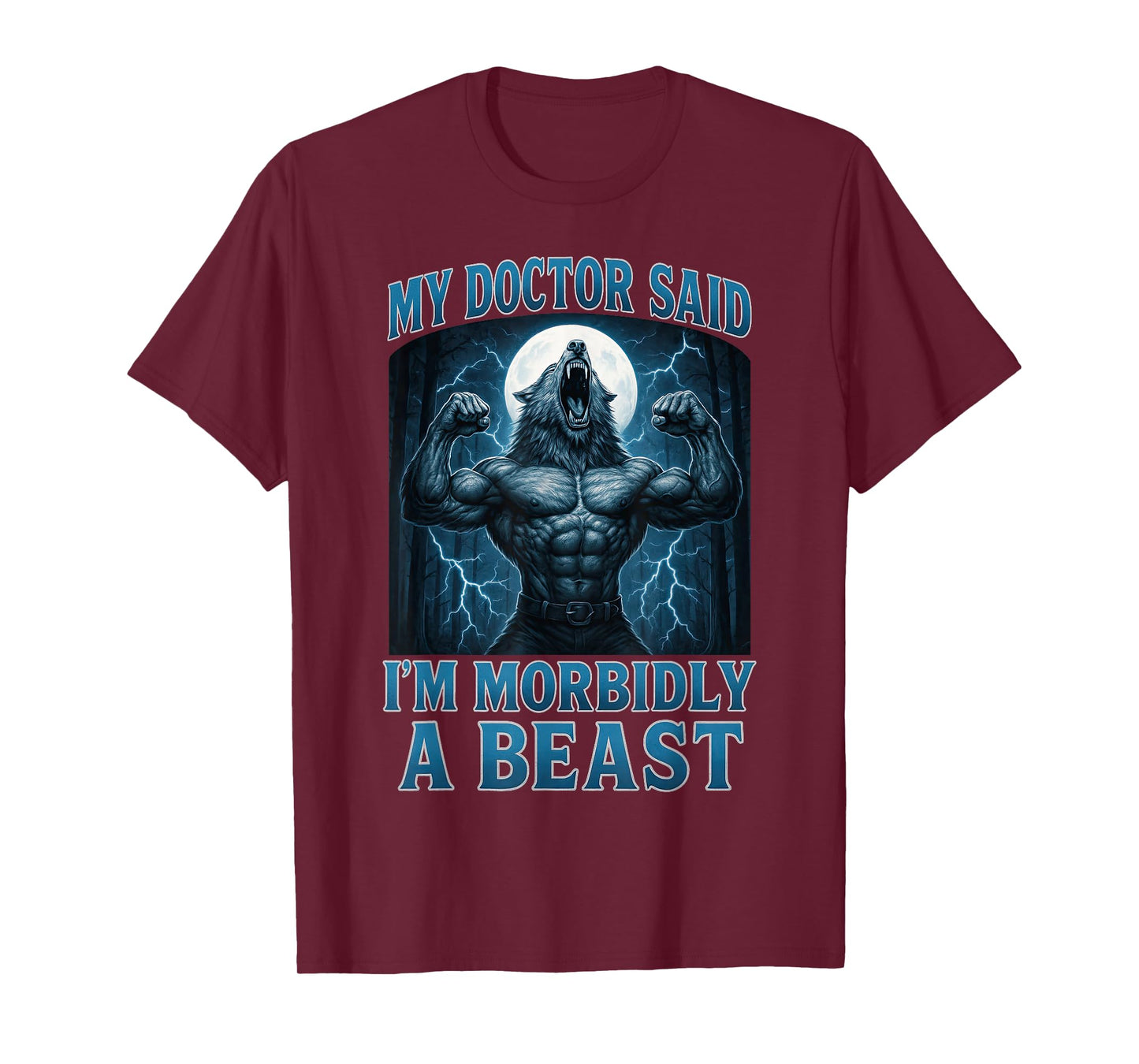 Funny Graphic Tee For Men Women Teens Alpha Wolf Beast Meme T-Shirt