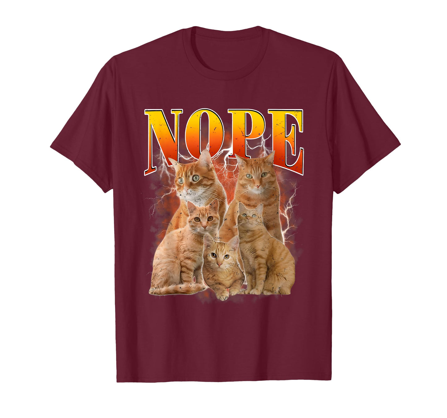 Funny Nope Cat Shirt Vintage Bootleg Pet Lover Men Women T-Shirt
