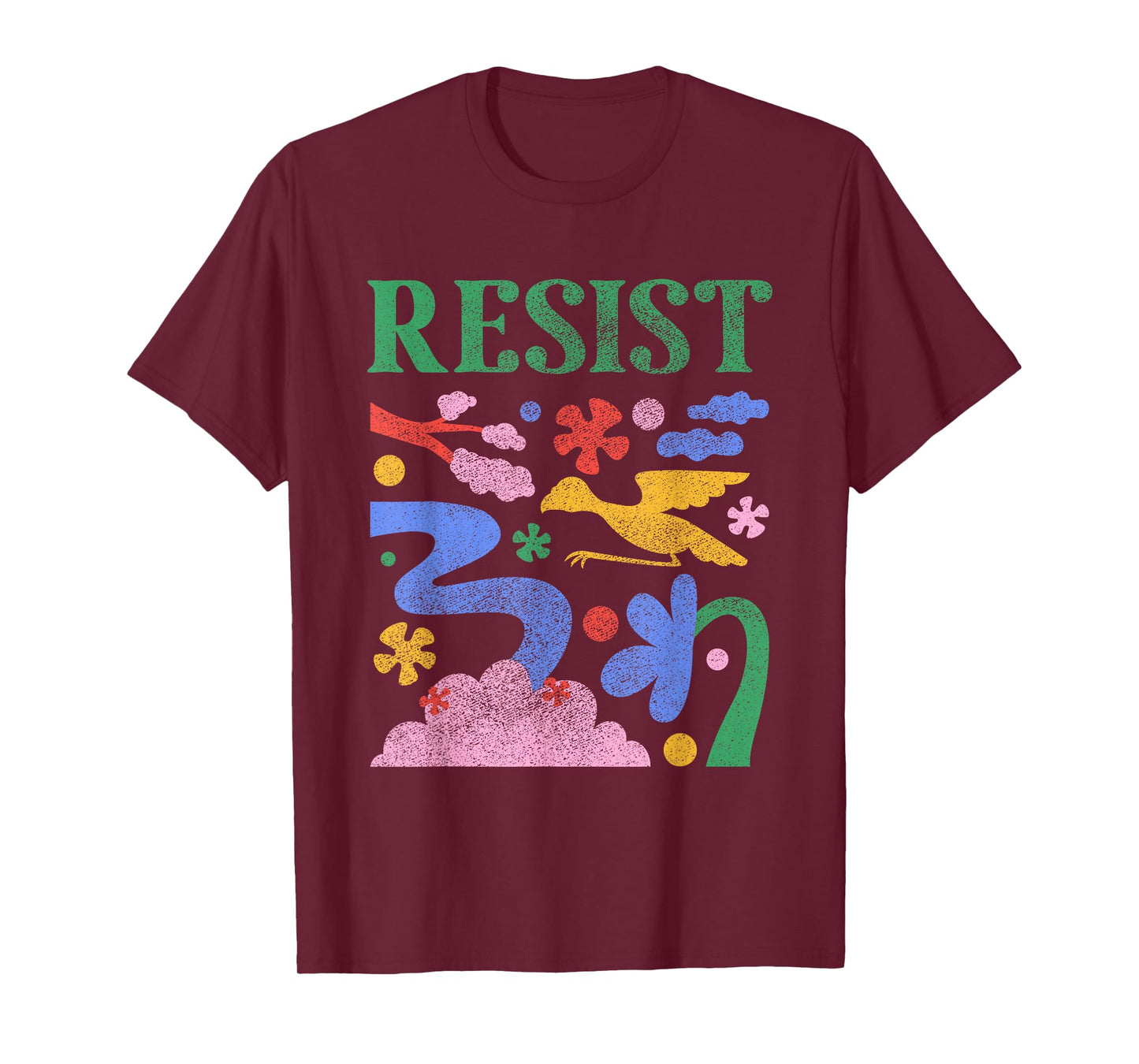 Resist Colorful Protest Resistance Flower Design T-Shirt
