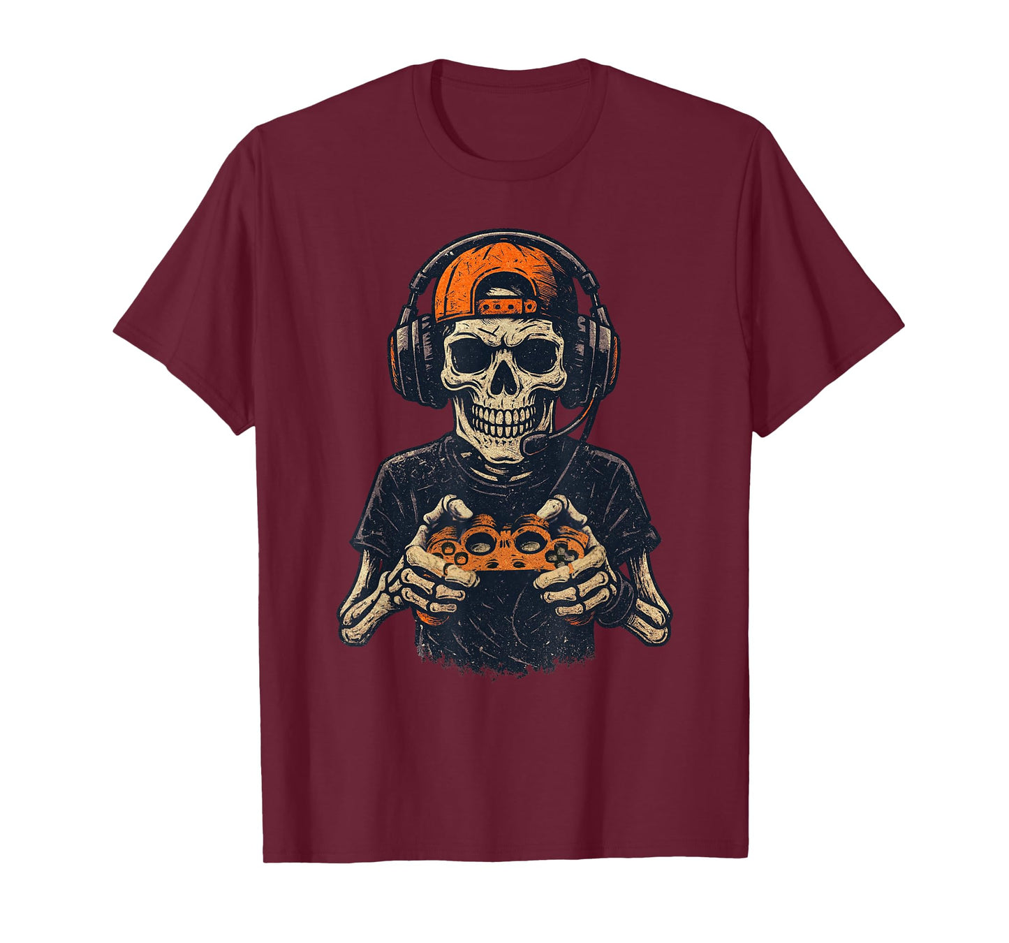 Vintage Halloween Skeleton Gamer Funny Spooky Costume T-Shirt