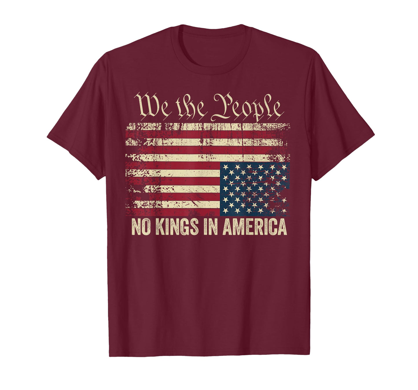 We The People No Kings in America October 18 Protest US Flag T-Shirt