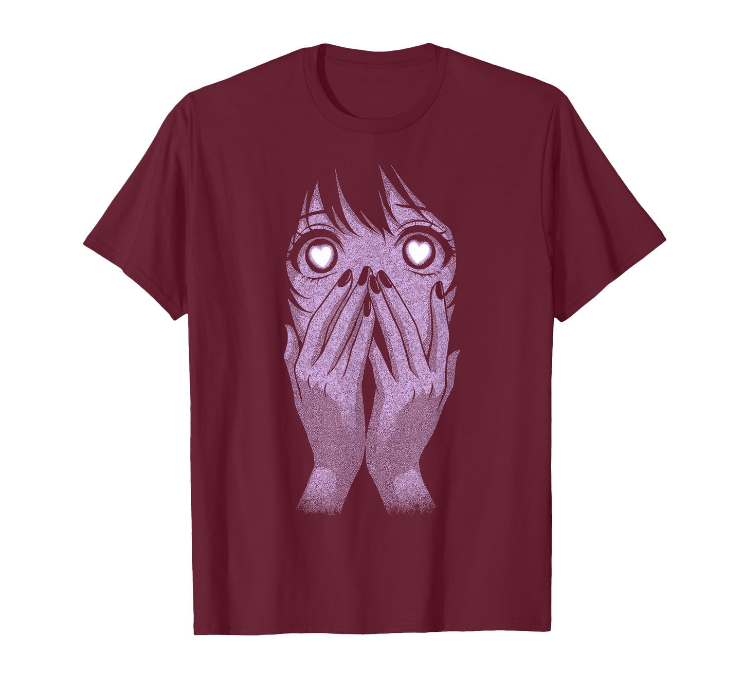 Anime Eyes Girl Hearts Manga Otaku Grunge Goth Alt Aesthetic T-Shirt