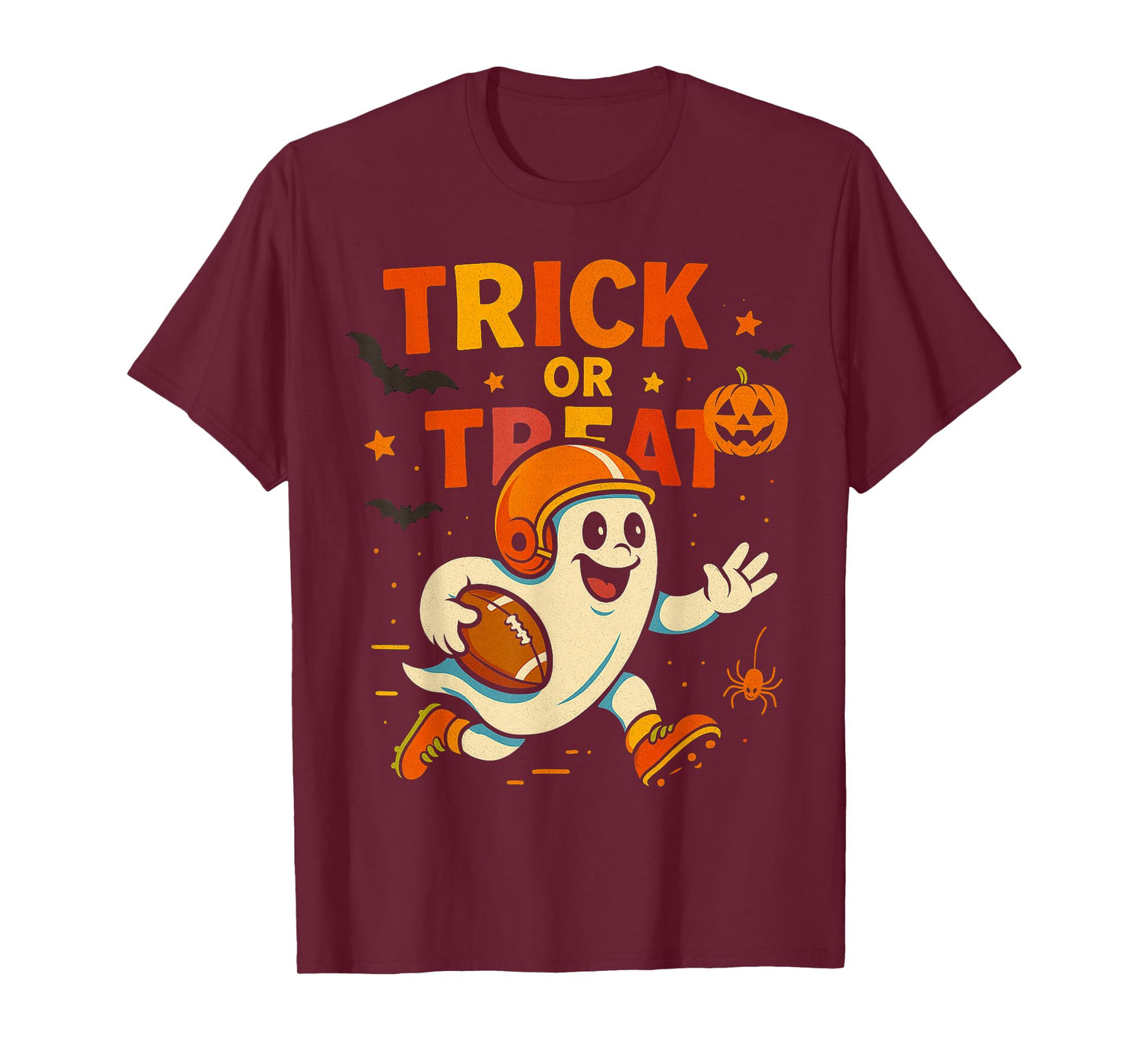 Halloween Ghost Funny Football Shirt for Boys Kids Youths T-Shirt