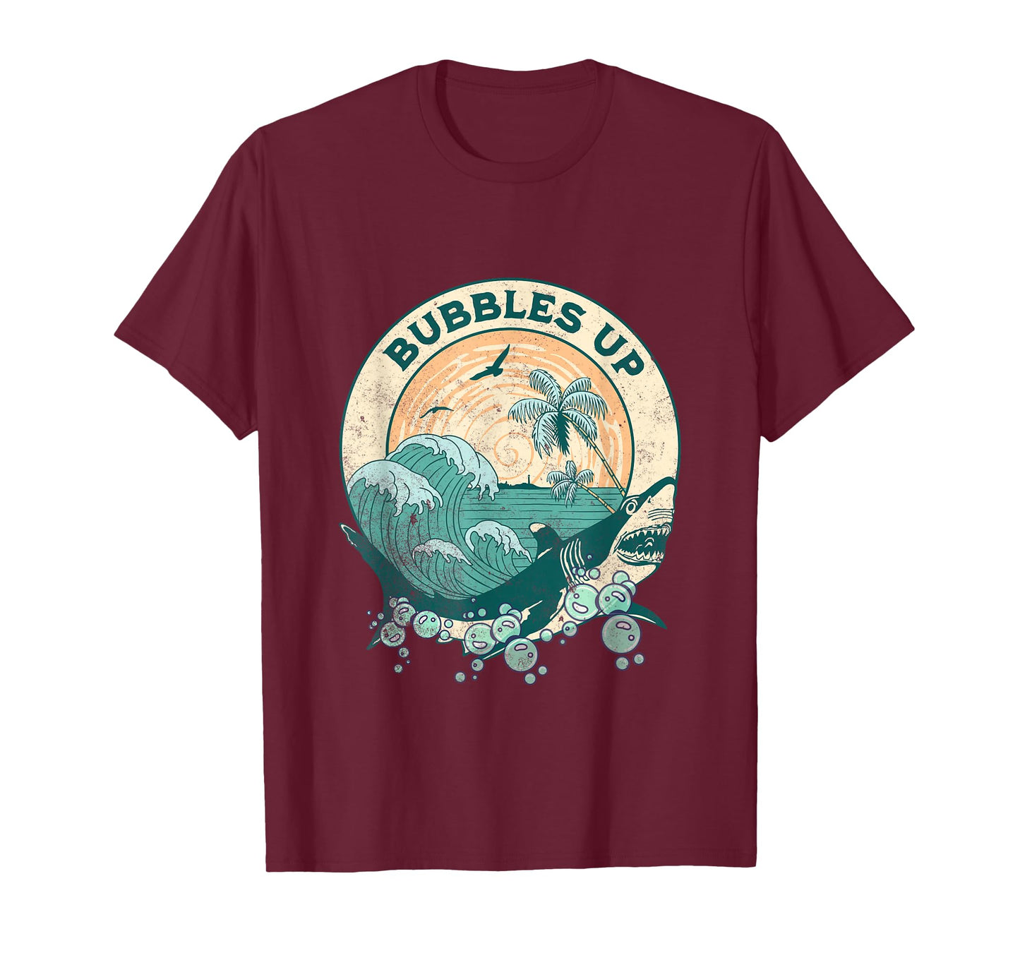 Cool Vintage Bubbles Up Shark For Men Women And Kids T-Shirt