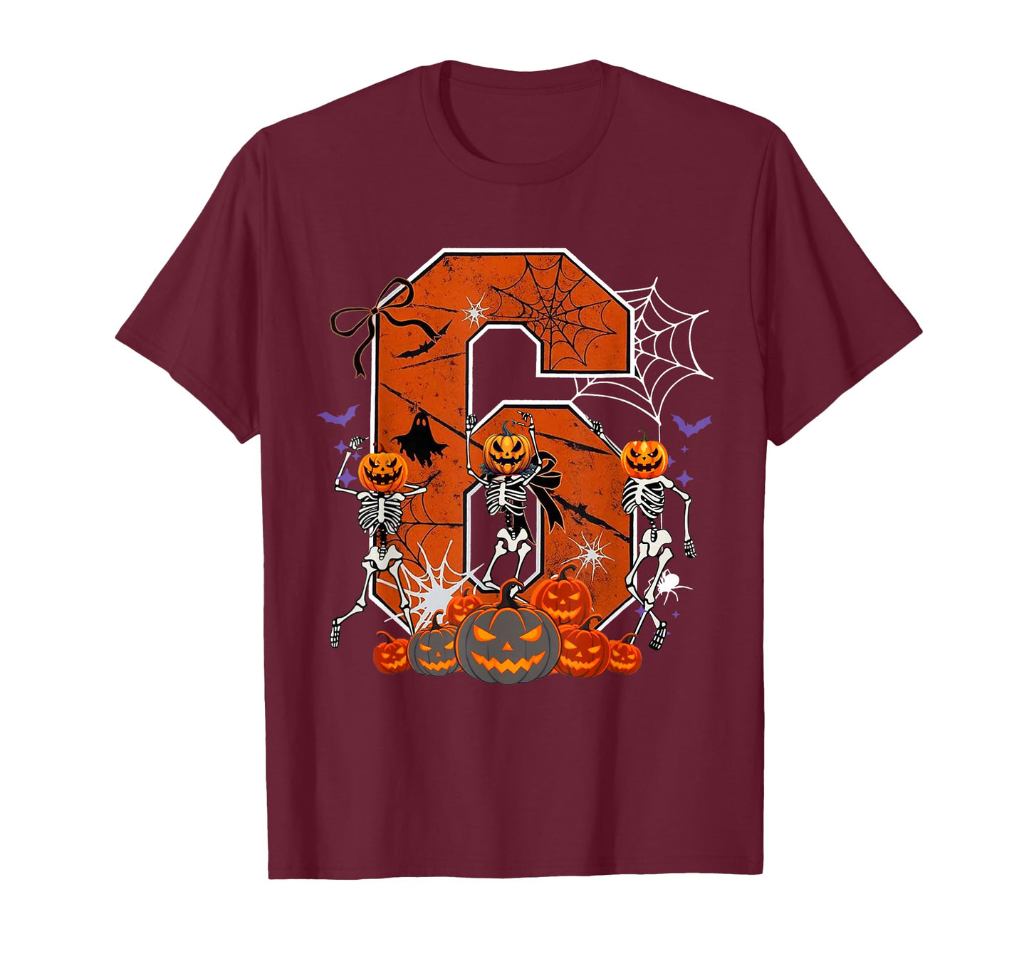 Number 6 Six Seven Meme 6 7 Halloween Dancing Skeleton Women T-Shirt
