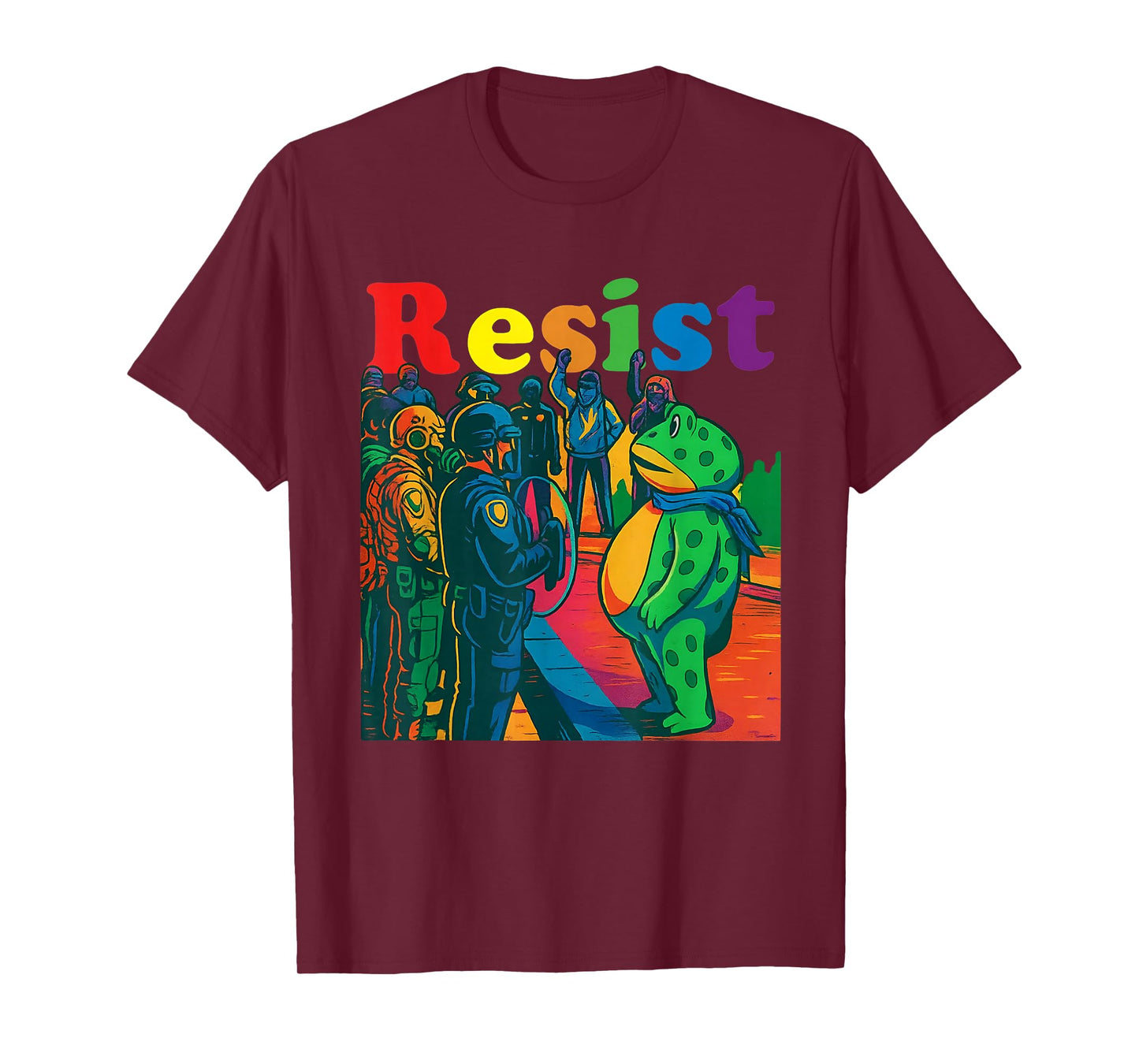 Frogs Resist Portland Frog Protest Vintage Activist Freedom T-Shirt