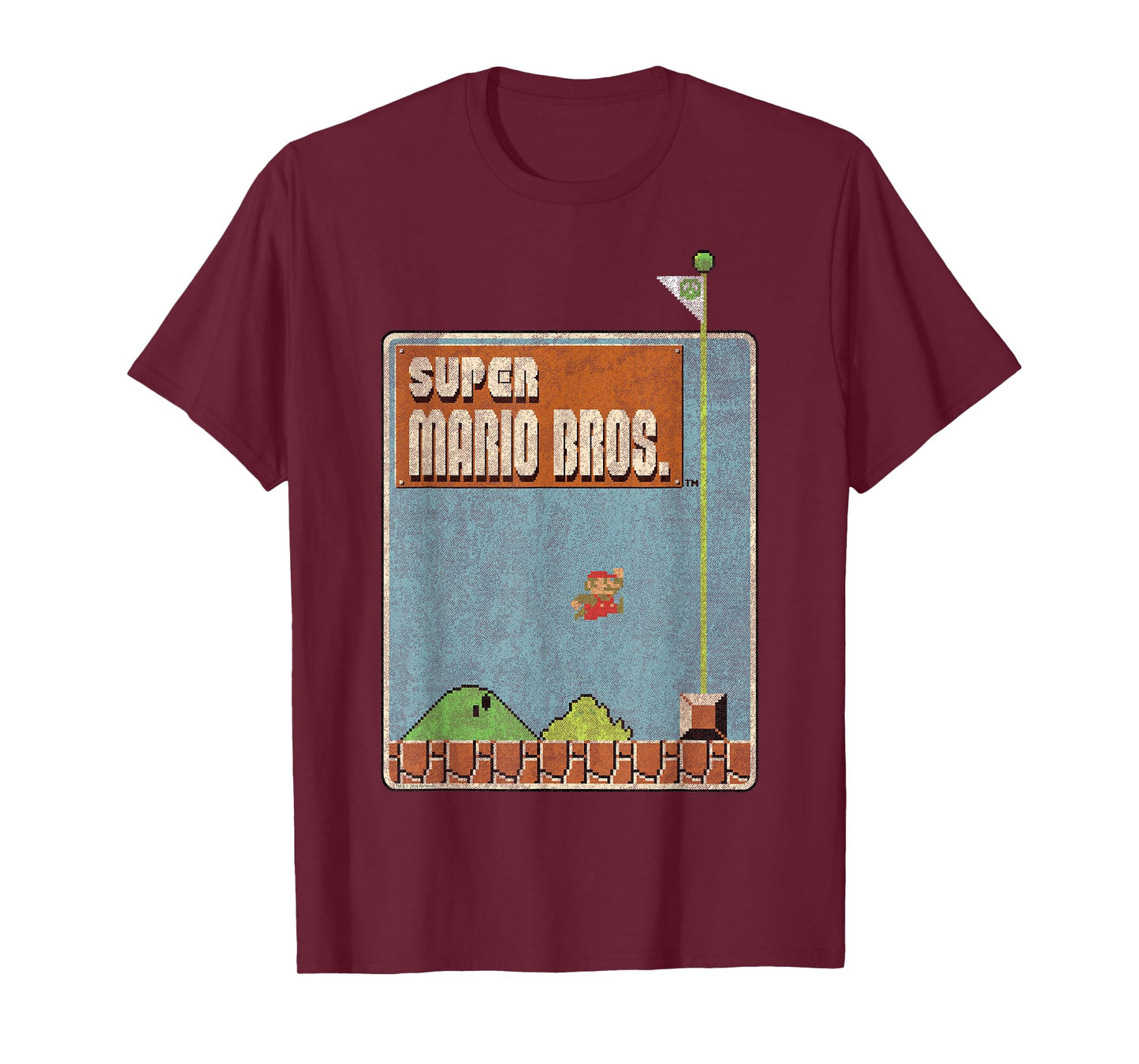 Nintendo Super Mario Bros Game Screen Shot Graphic T-Shirt T-Shirt