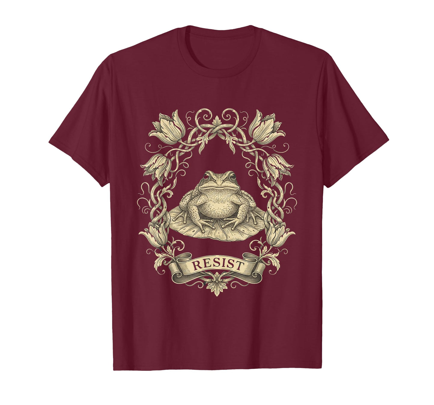 Portland Resist Frog Protest No Kings Day Floral T-Shirt