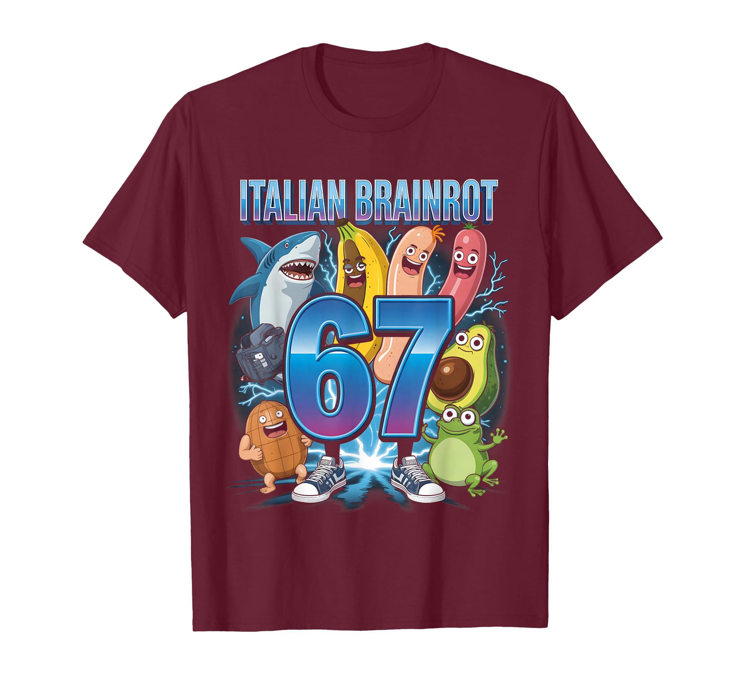 67 Brainrot Italian Meme Funny 67 Kids Costume Six Seven 6-7 T-Shirt