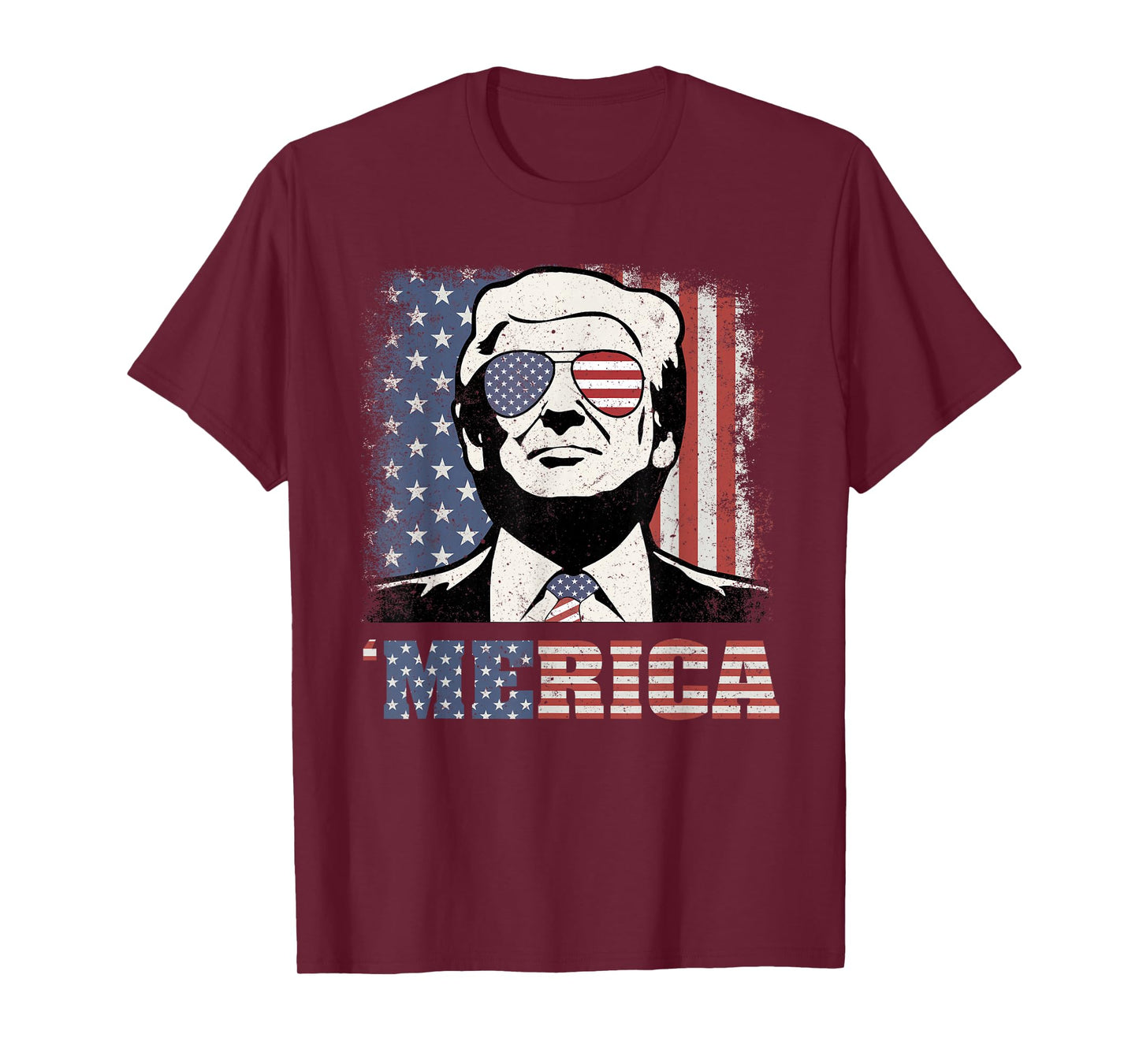 'MERICA TRUMP Shirt Funny Trump 4th Of July American Flag T-Shirt