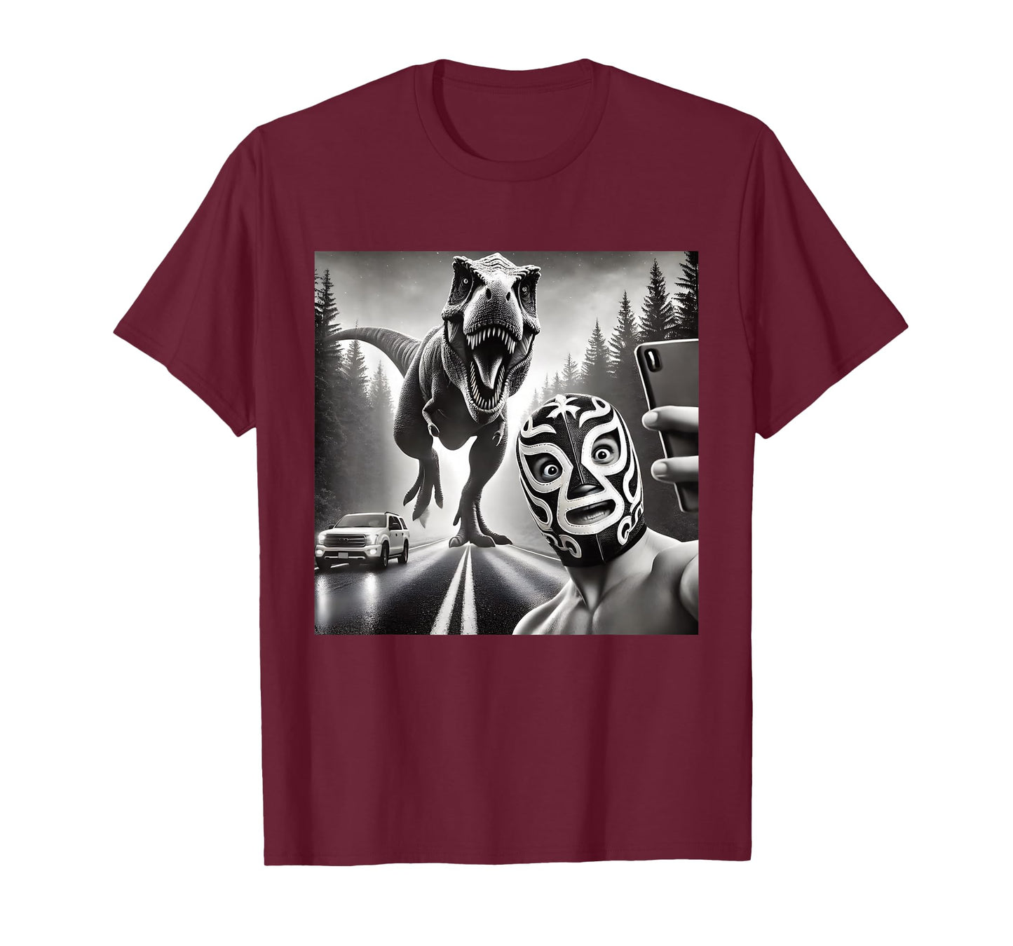 Mexican Wrestling Lucha Libre Mask Selfie Adventure T-Shirt