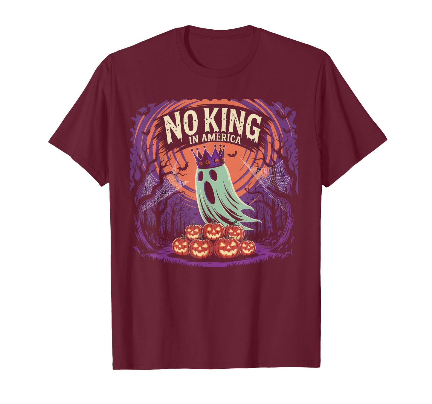 Funny Halloween No Kings in America Since 1776 Distressed T-Shirt