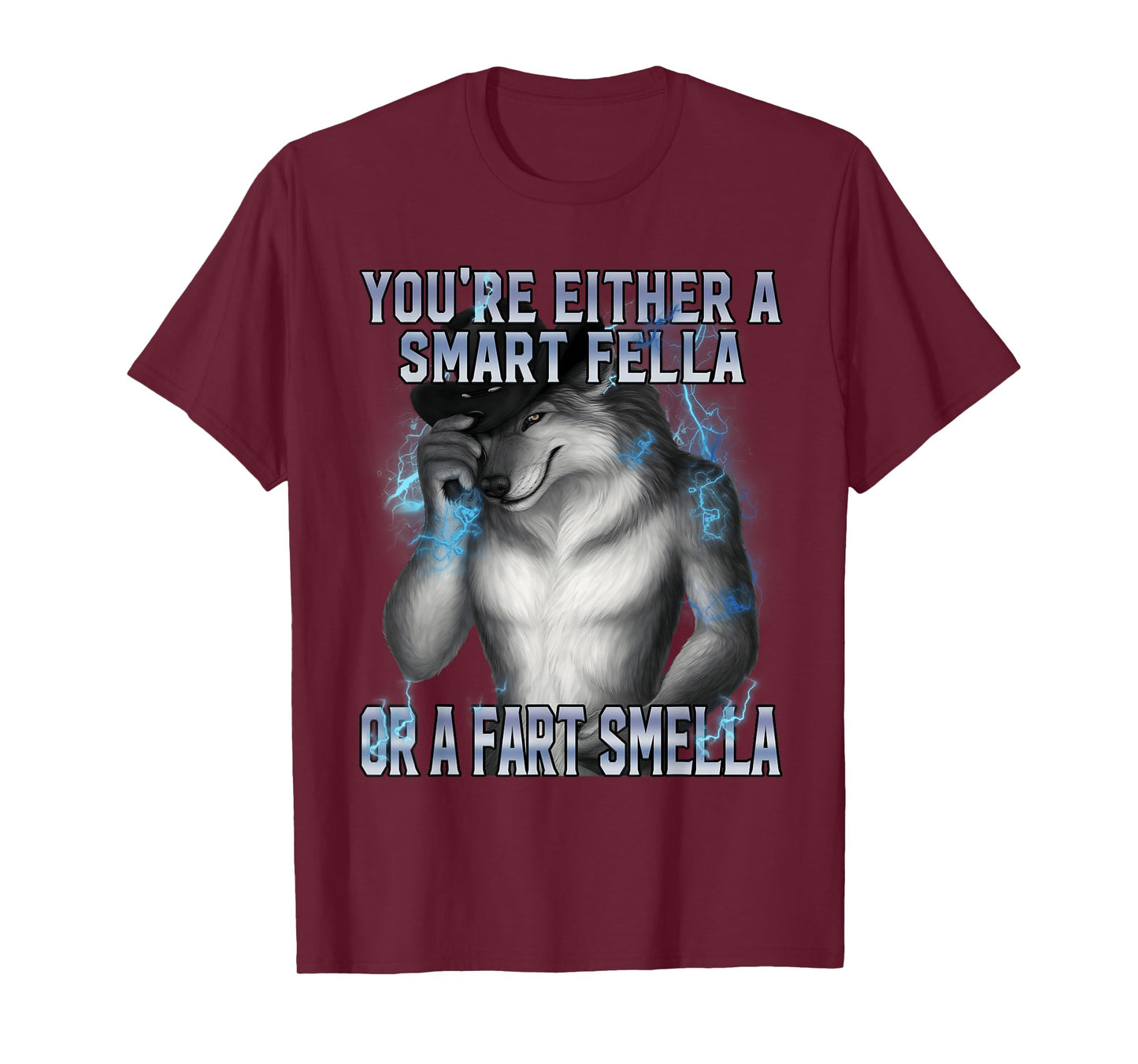 Smart Fella Alpha Wolf Meme Funny Werewolf Cursed Meme T-Shirt