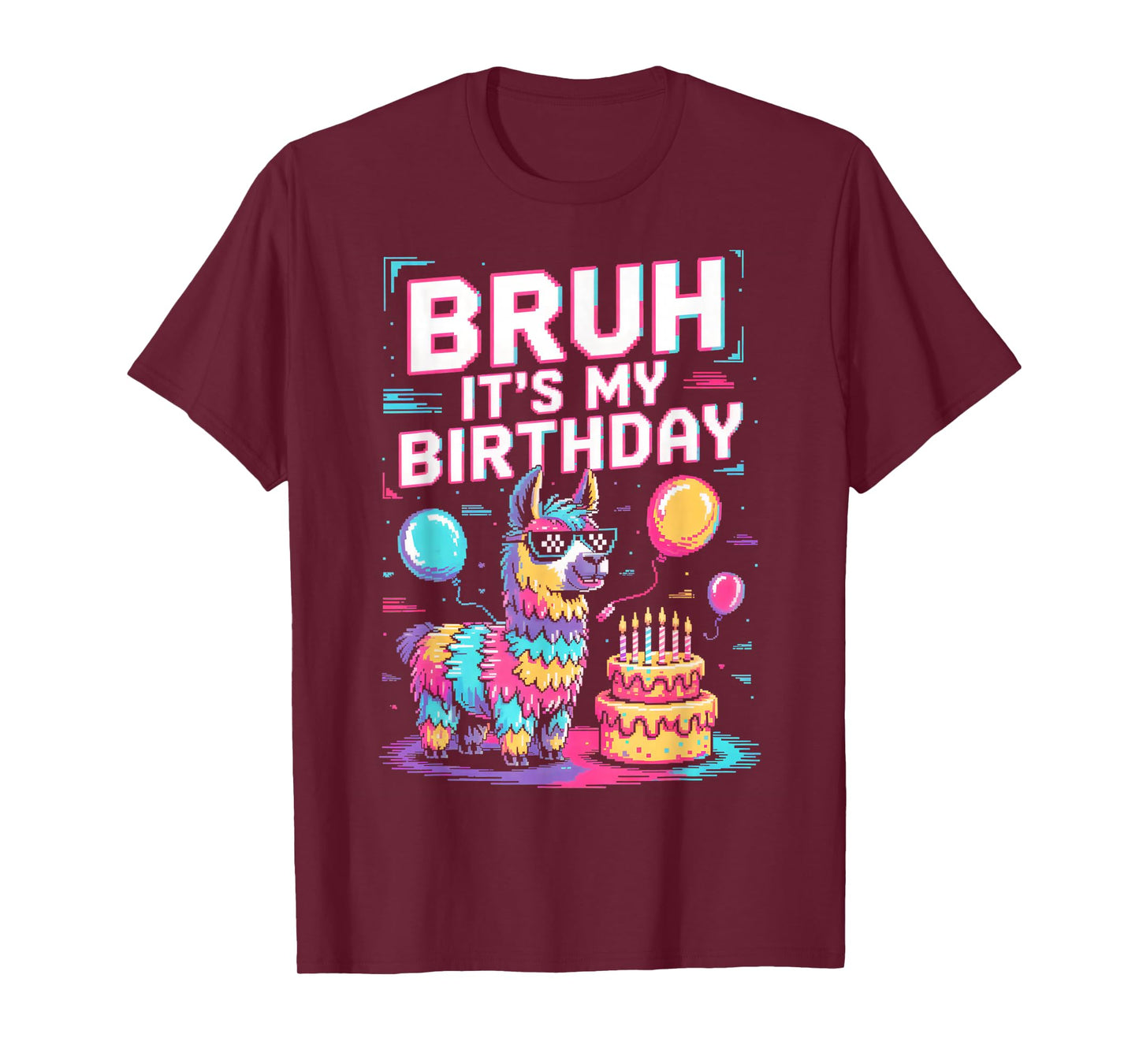 Bruh Its My Birthday Llama Party Family Bday T-Shirt
