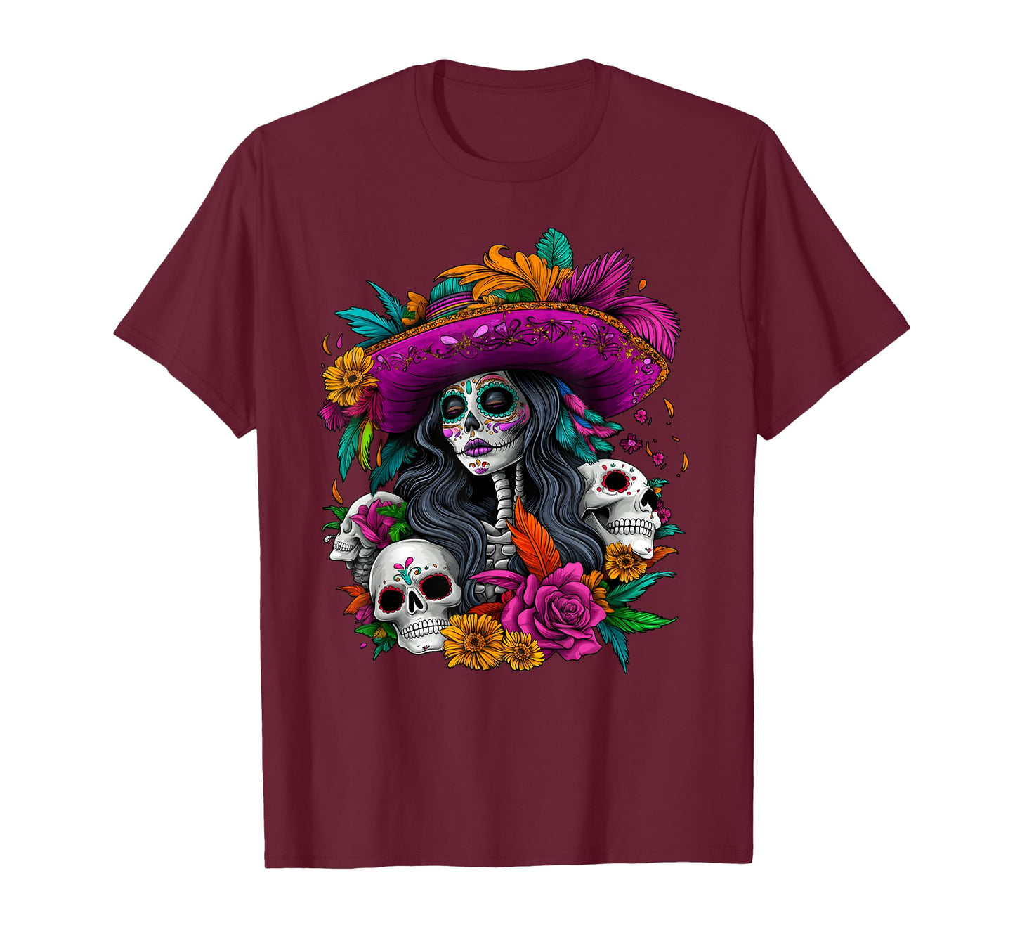 Day Of The Dead Sugar Skull De Los Muertos La Catrina Women T-Shirt