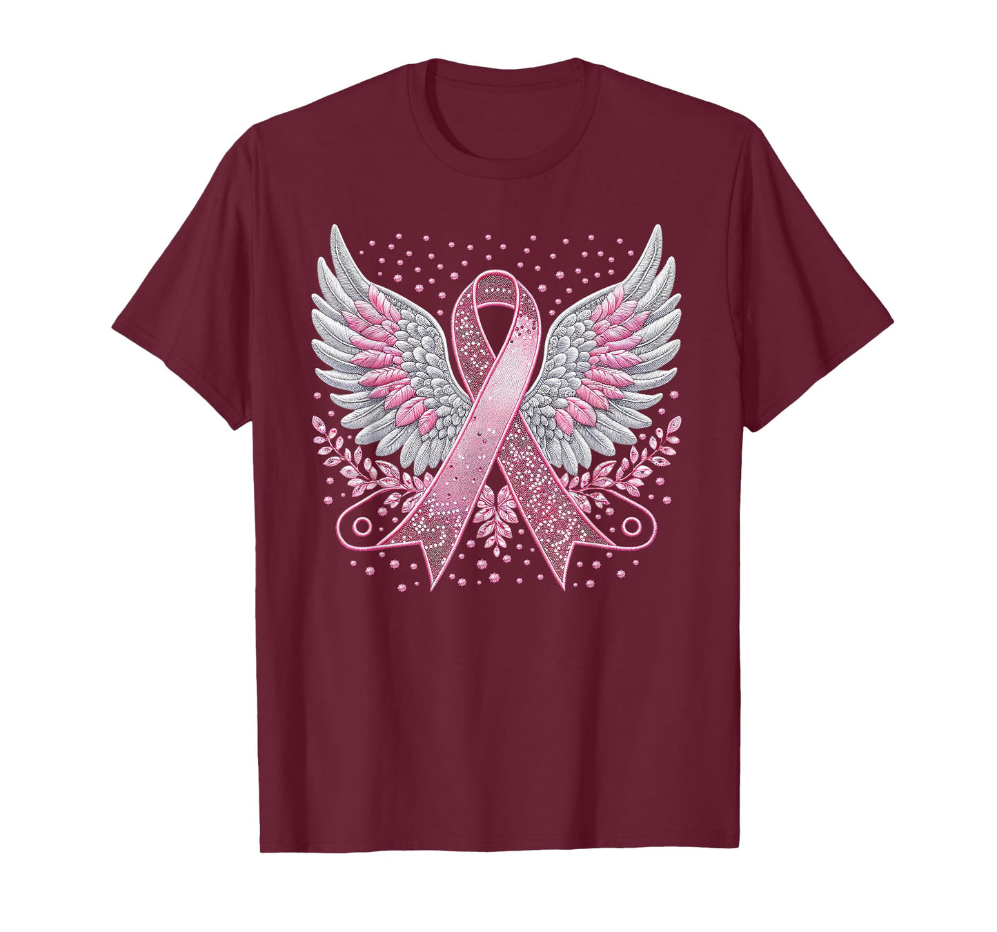 Pink Ribbon Angel Wings Breast Cancer Awareness Women Kids T-Shirt